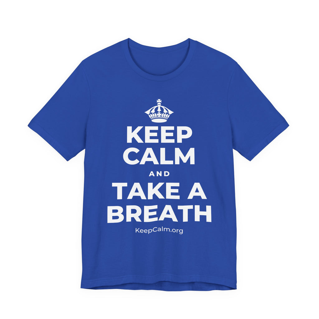 KEEP CALM AND TAKE A BREATH T-Shirt (Soft Cream–Heather Mauve)