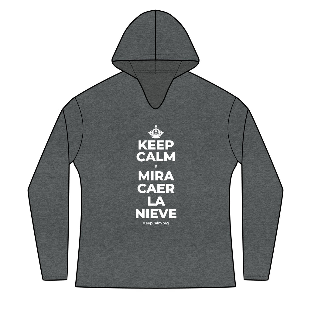 KEEP CALM Y MIRA CAER LA NIEVE Women's Long Sleeve Hoodie