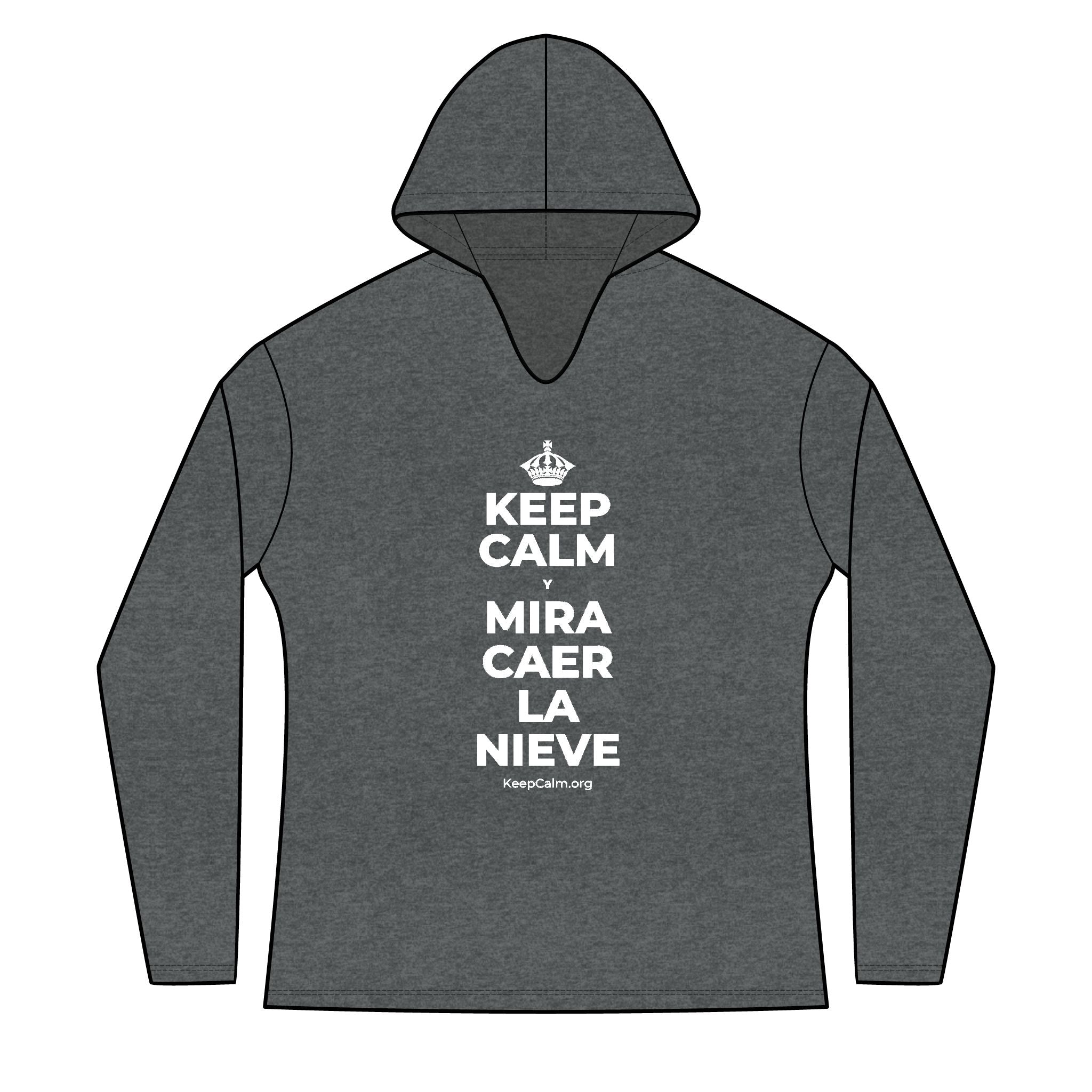 KEEP CALM Y MIRA CAER LA NIEVE Women's Long Sleeve Hoodie