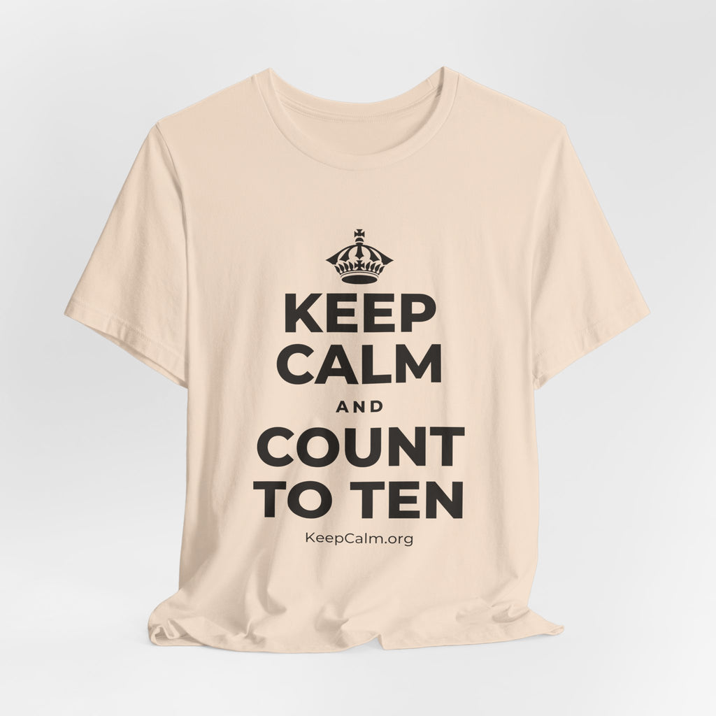KEEP CALM AND COUNT TO TEN T-Shirt (Soft Cream–Heather Mauve)