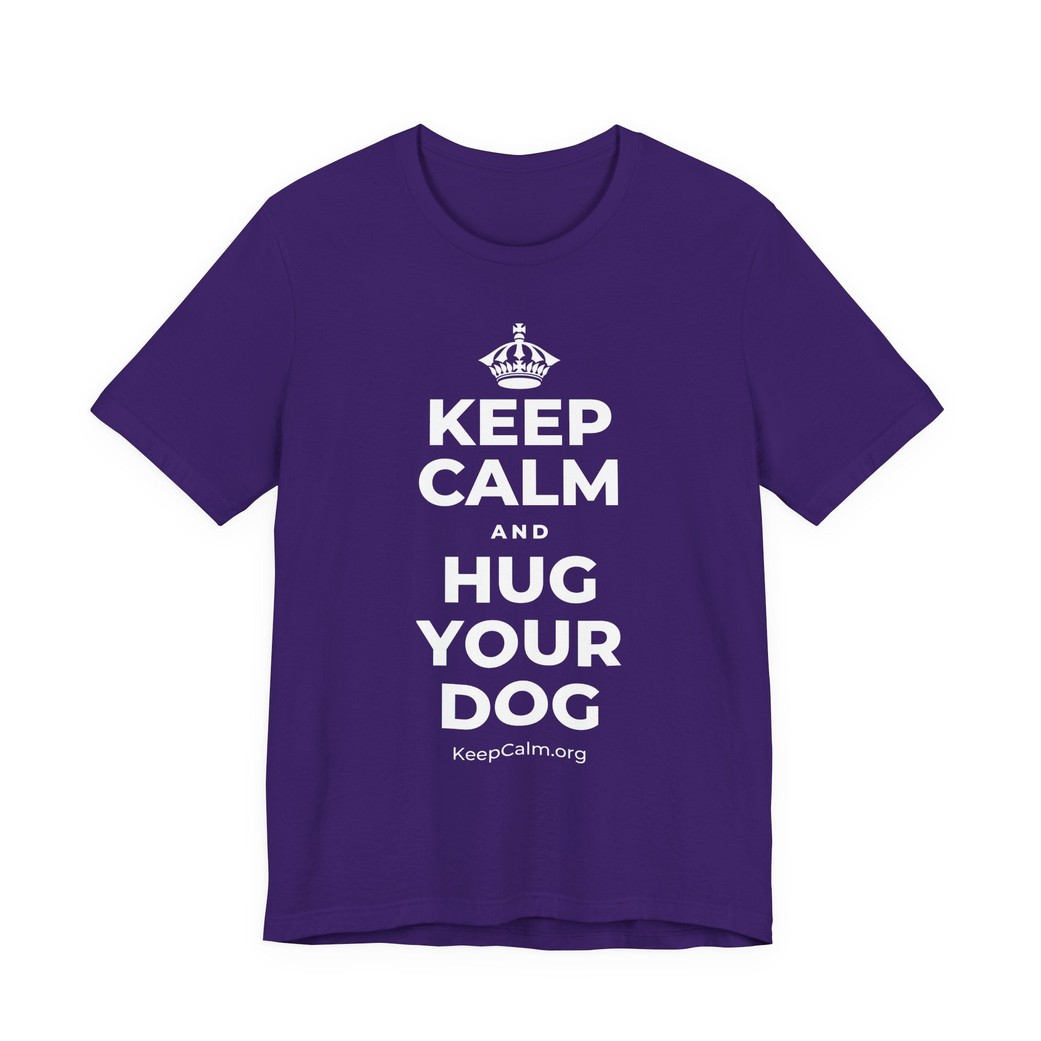 KEEP CALM AND HUG YOUR DOG T-Shirt (Soft Cream–Heather Mauve)