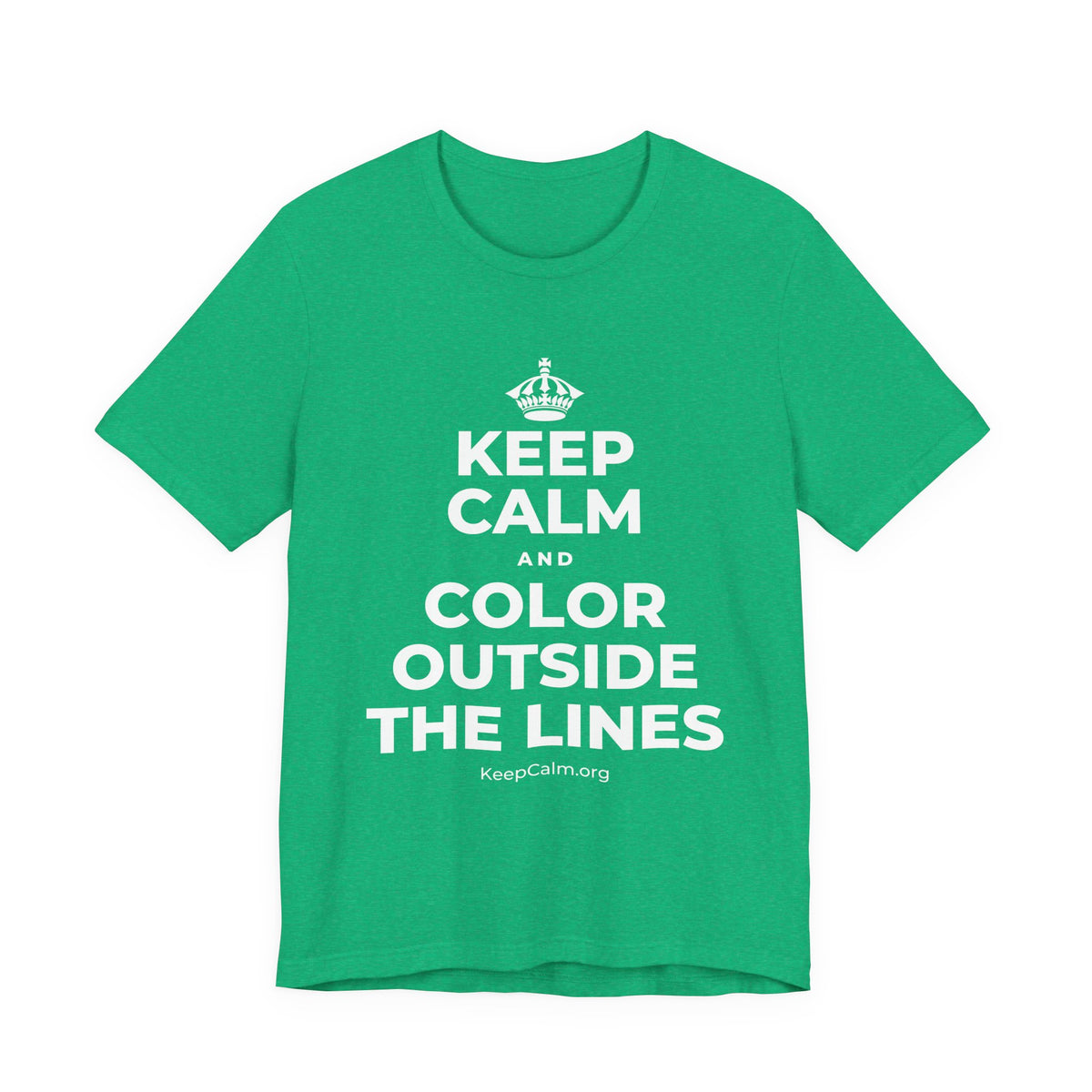 KEEP CALM AND COLOR OUTSIDE THE LINES T-Shirt (Baby Blue–Silver)