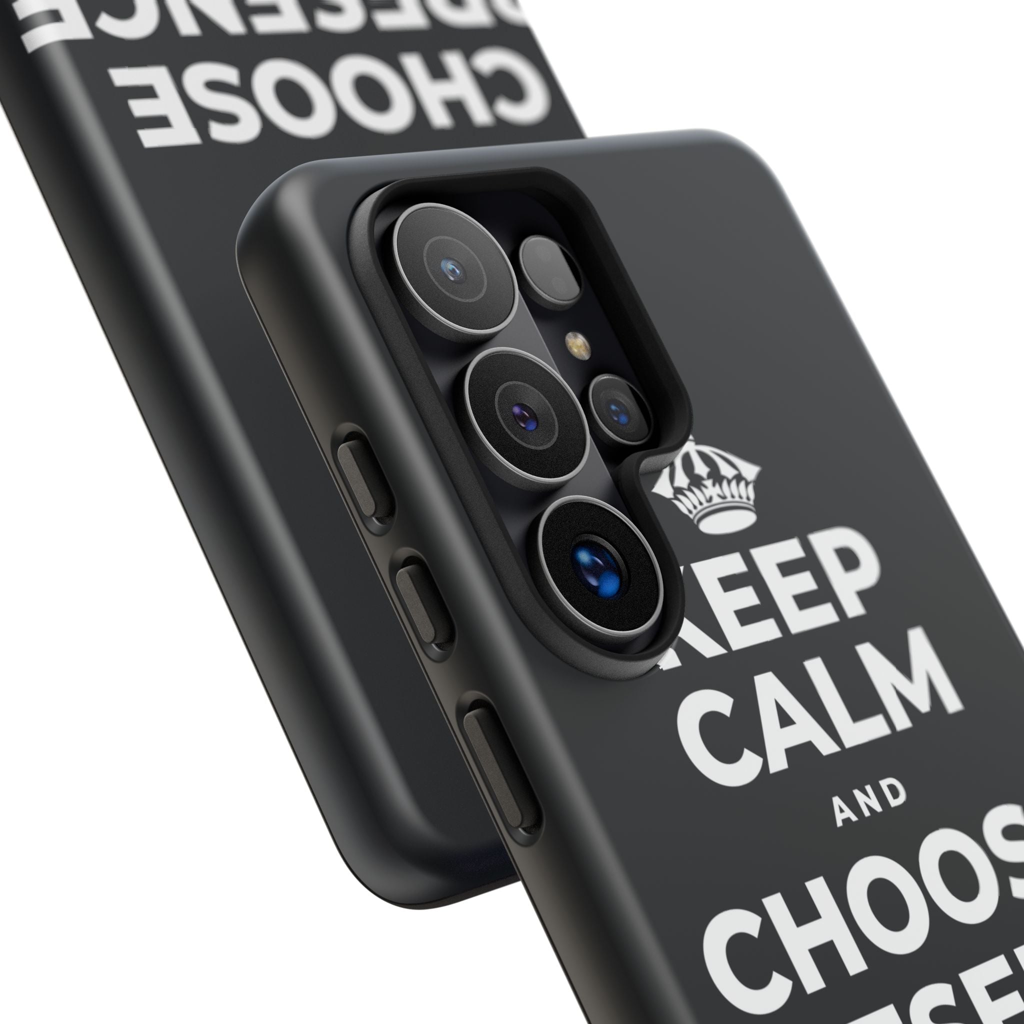 KEEP CALM AND CHOOSE PRESENCE OVER PRESENTS Phone Case (Dark)