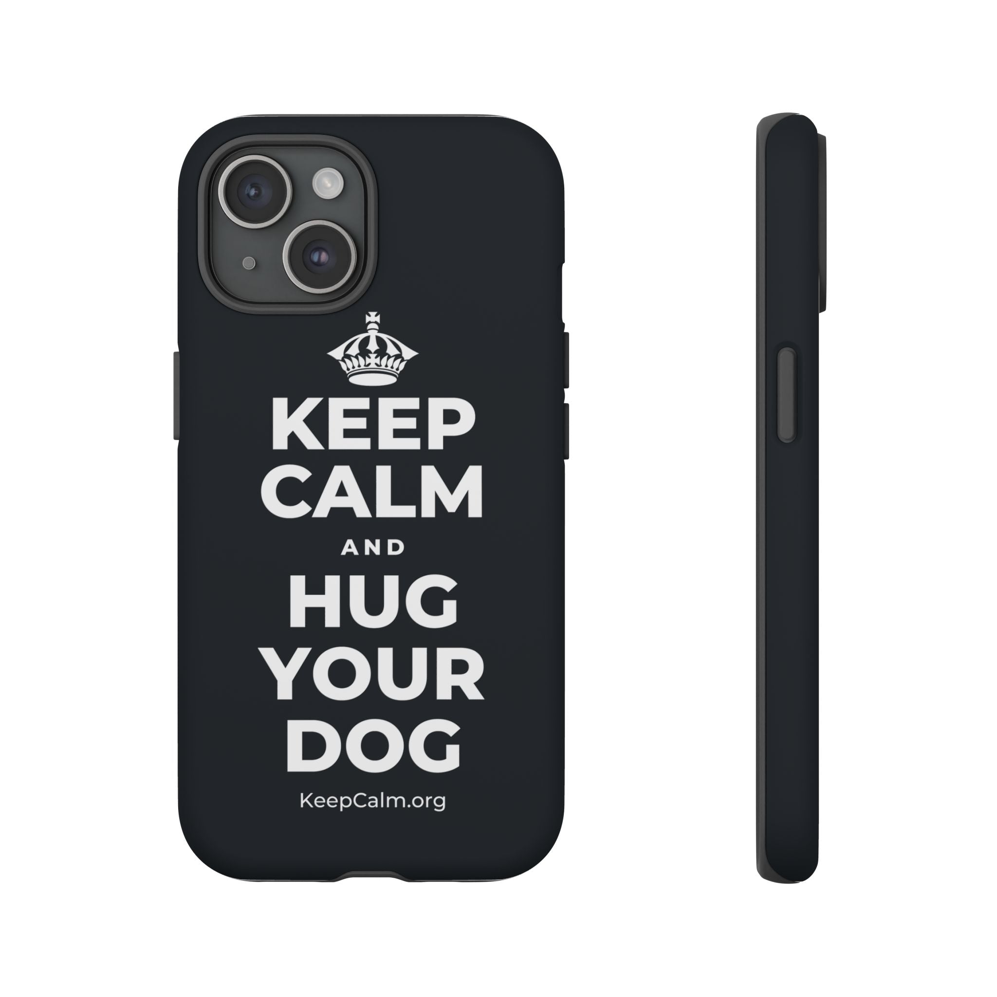 KEEP CALM AND HUG YOUR DOG Phone Case (Dark)