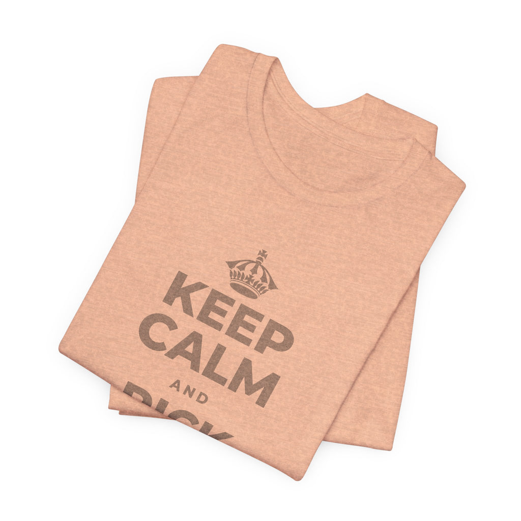 KEEP CALM AND PICK YOURSELF T-Shirt (Soft Cream–Heather Mauve)