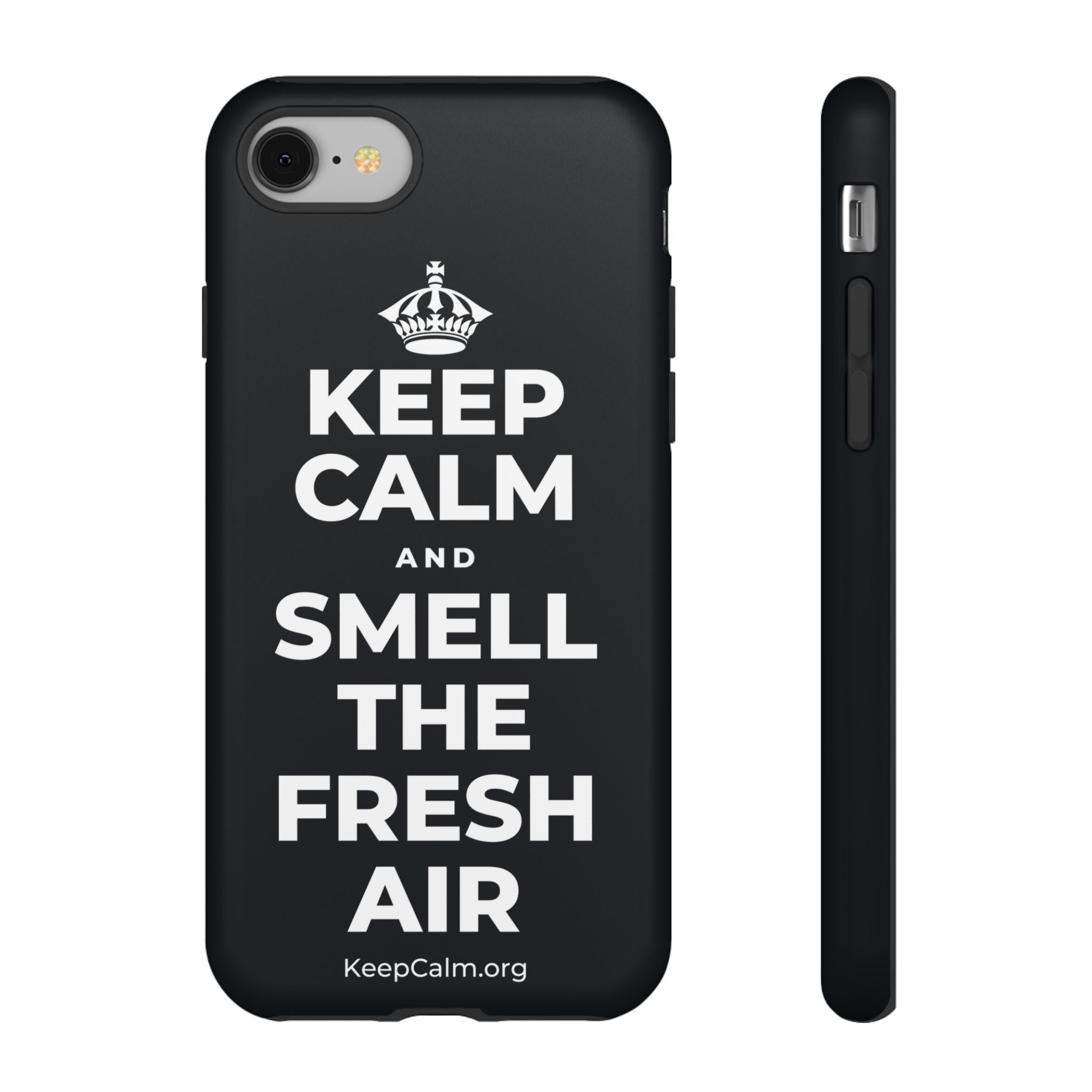 KEEP CALM AND SMELL THE FRESH AIR Phone Case (Dark)