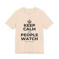 KEEP CALM AND PEOPLE WATCH T-Shirt (Soft Cream–Heather Mauve)