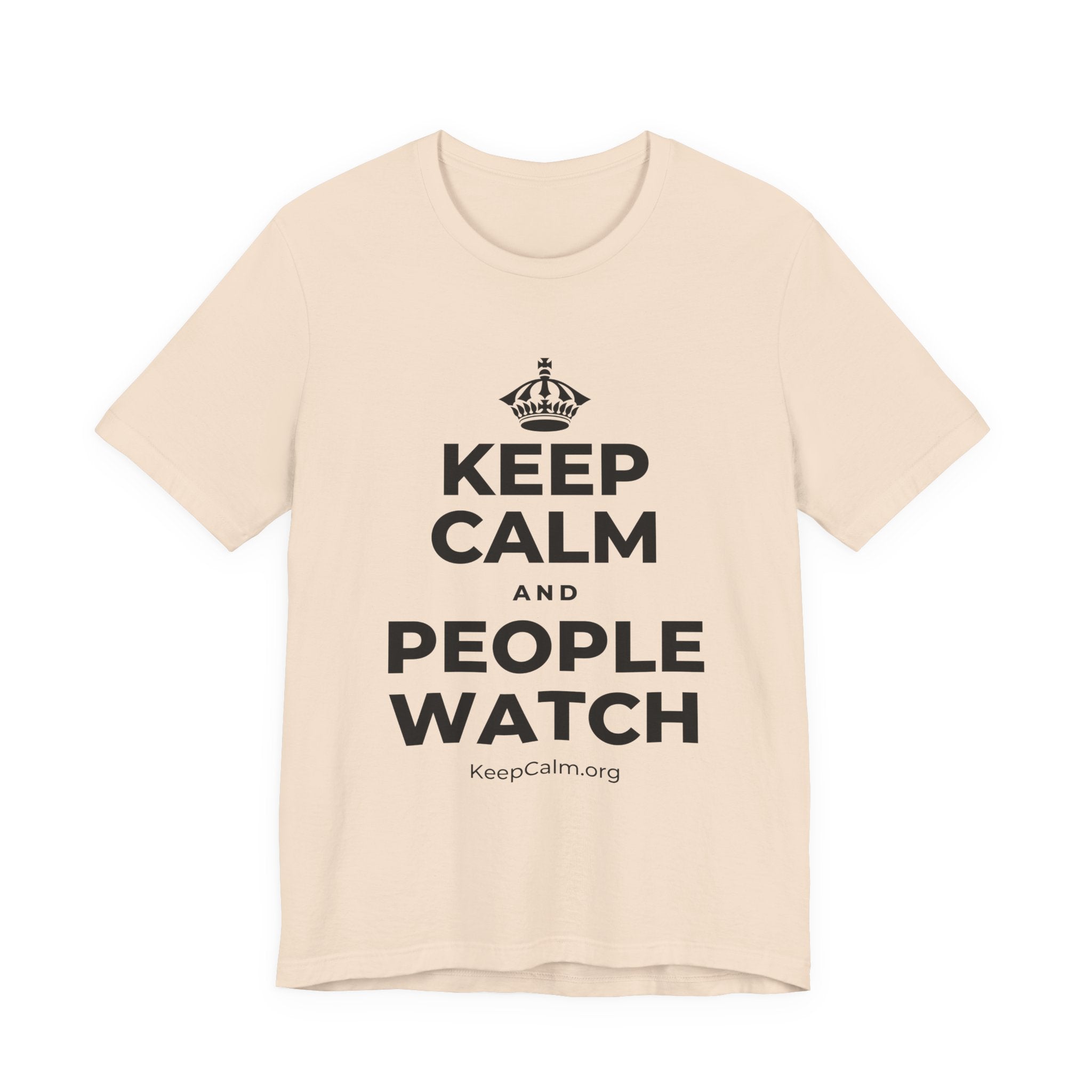 KEEP CALM AND PEOPLE WATCH T-Shirt (Soft Cream–Heather Mauve)
