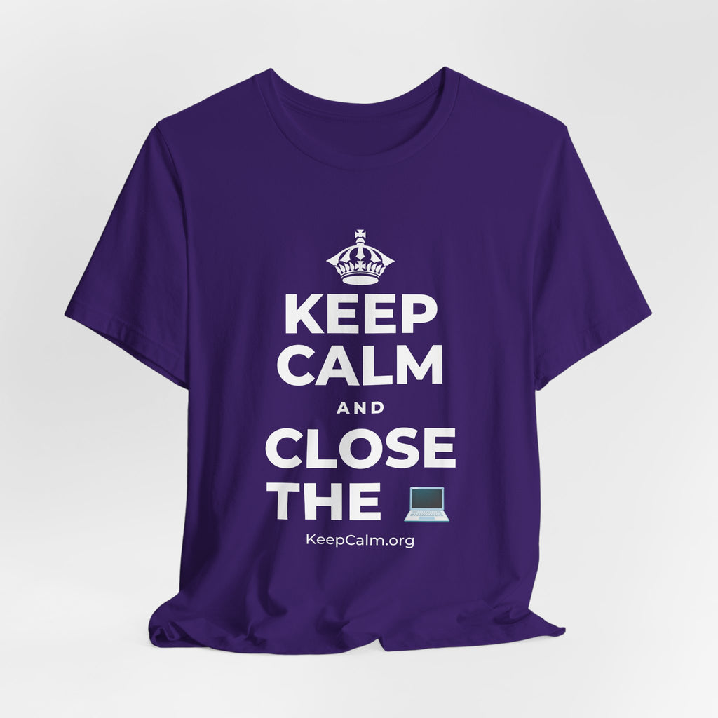 KEEP CALM AND CLOSE THE 💻 T-Shirt (Soft Cream–Heather Mauve)