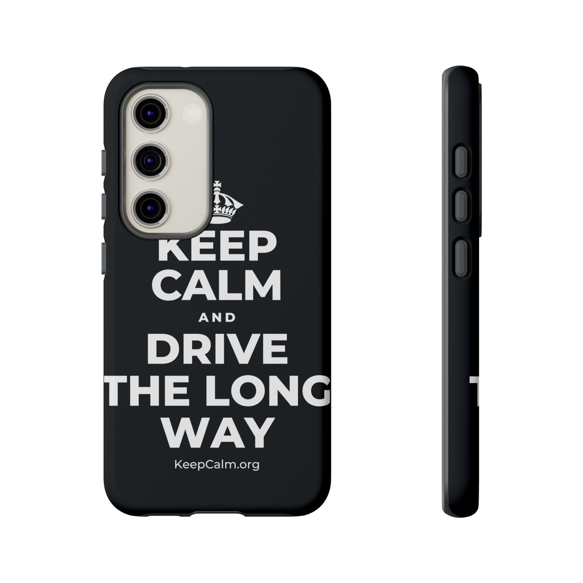 KEEP CALM AND DRIVE THE LONG WAY Phone Case (Dark)