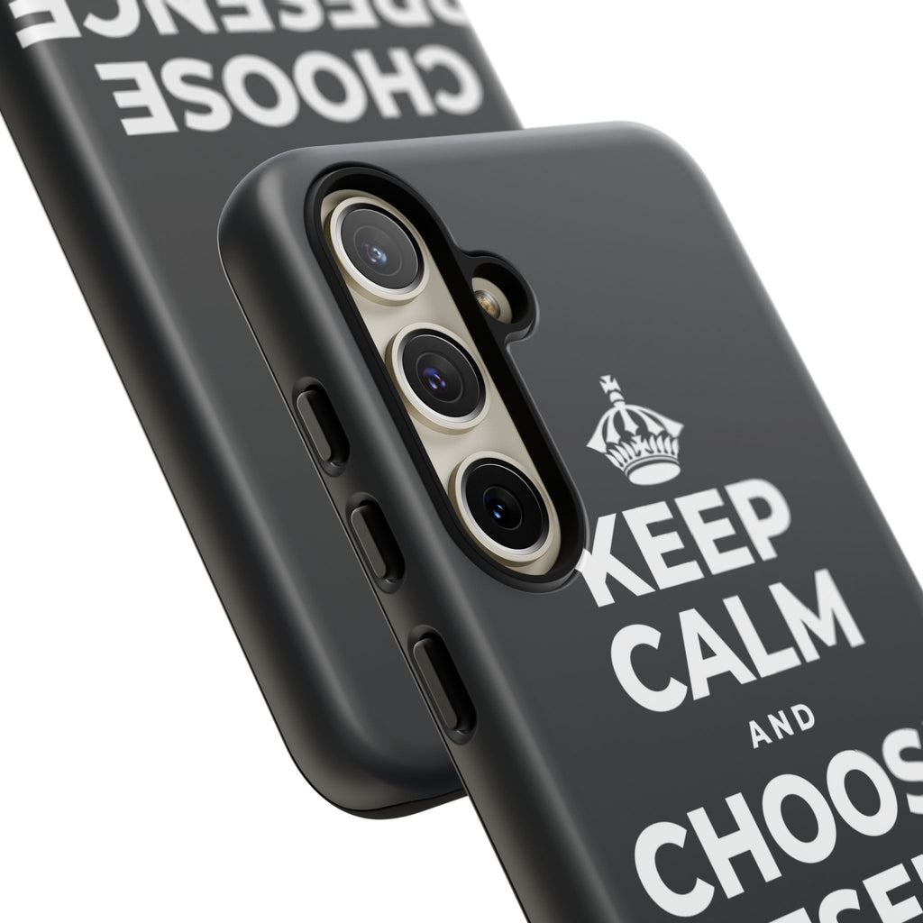KEEP CALM AND CHOOSE PRESENCE OVER PRESENTS Phone Case (Dark)