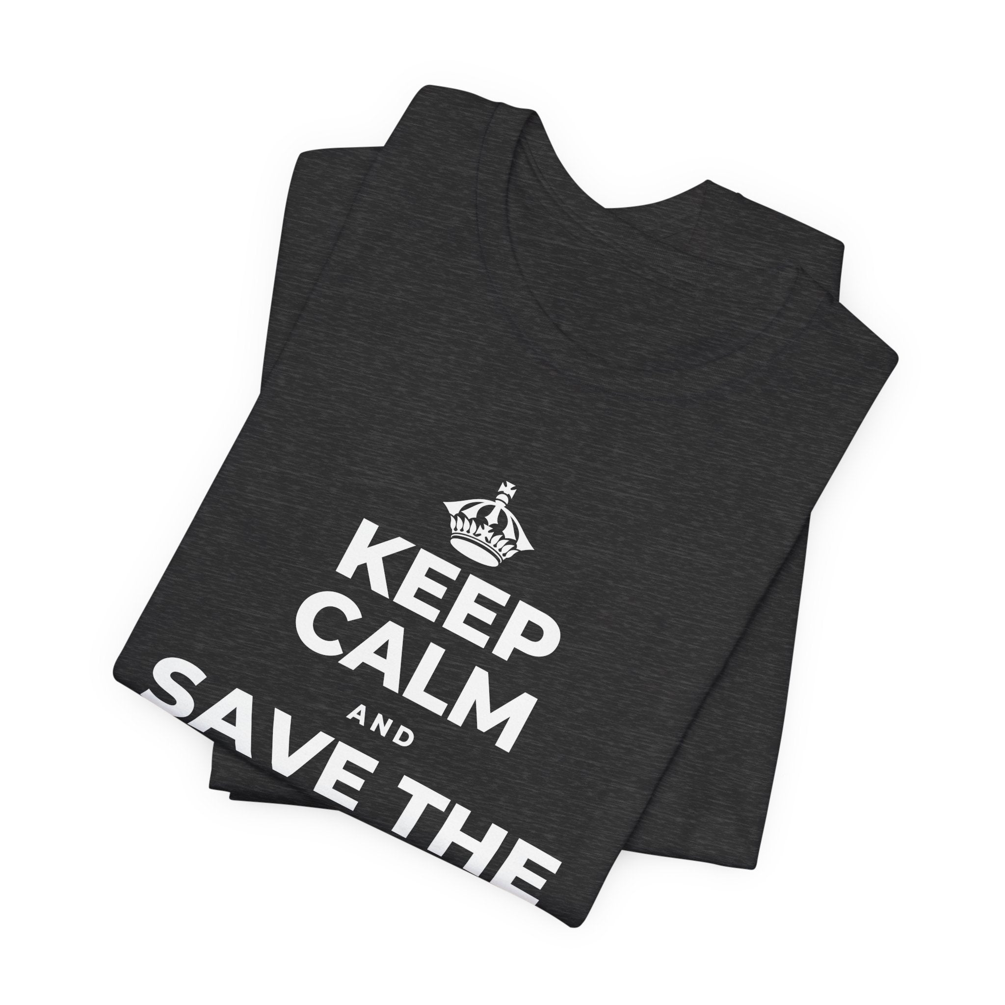 KEEP CALM AND SAVE THE DRAMA FOR YOUR 🦙 T-Shirt (White–Asphalt)