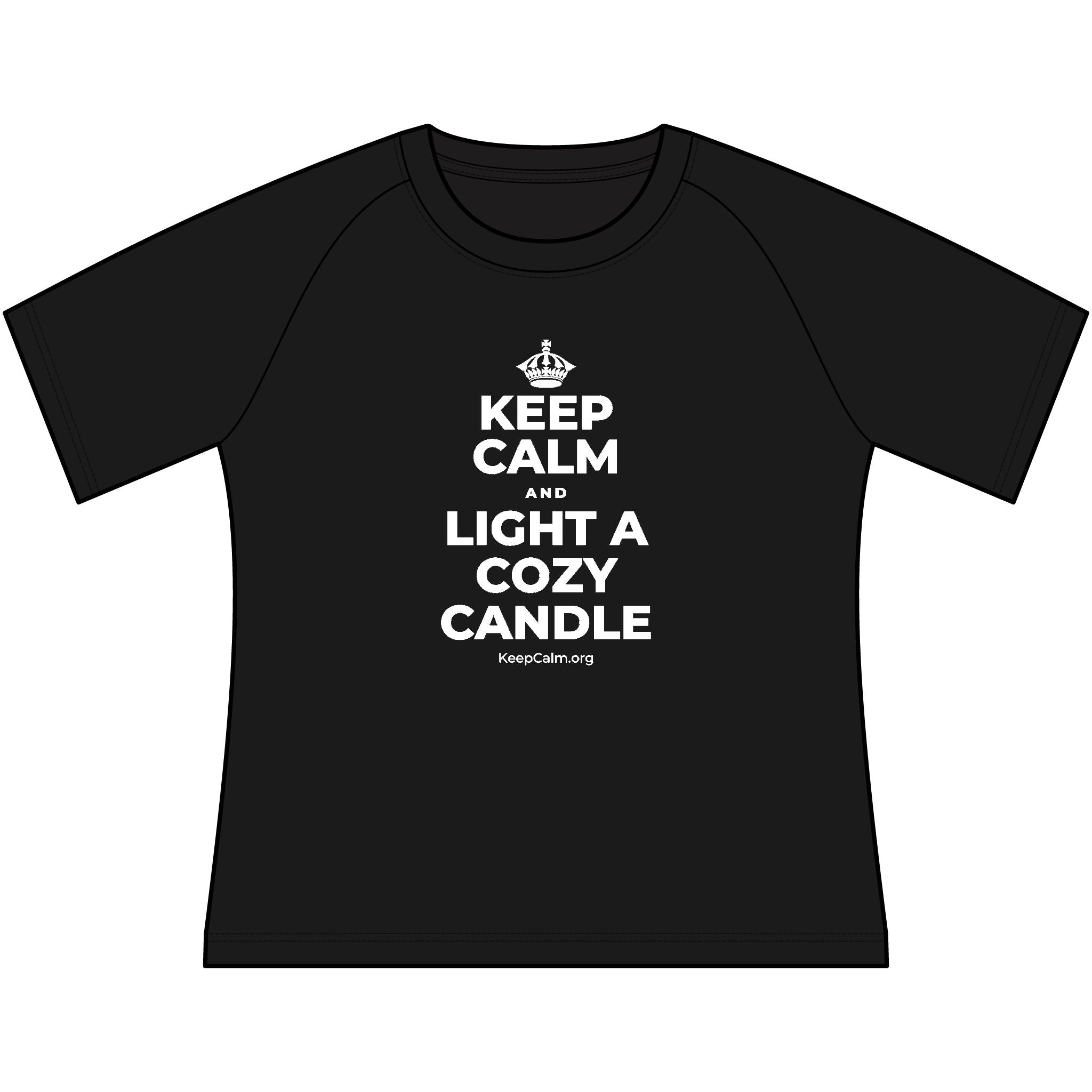 KEEP CALM AND LIGHT A COZY CANDLE Women's Raglan Tee