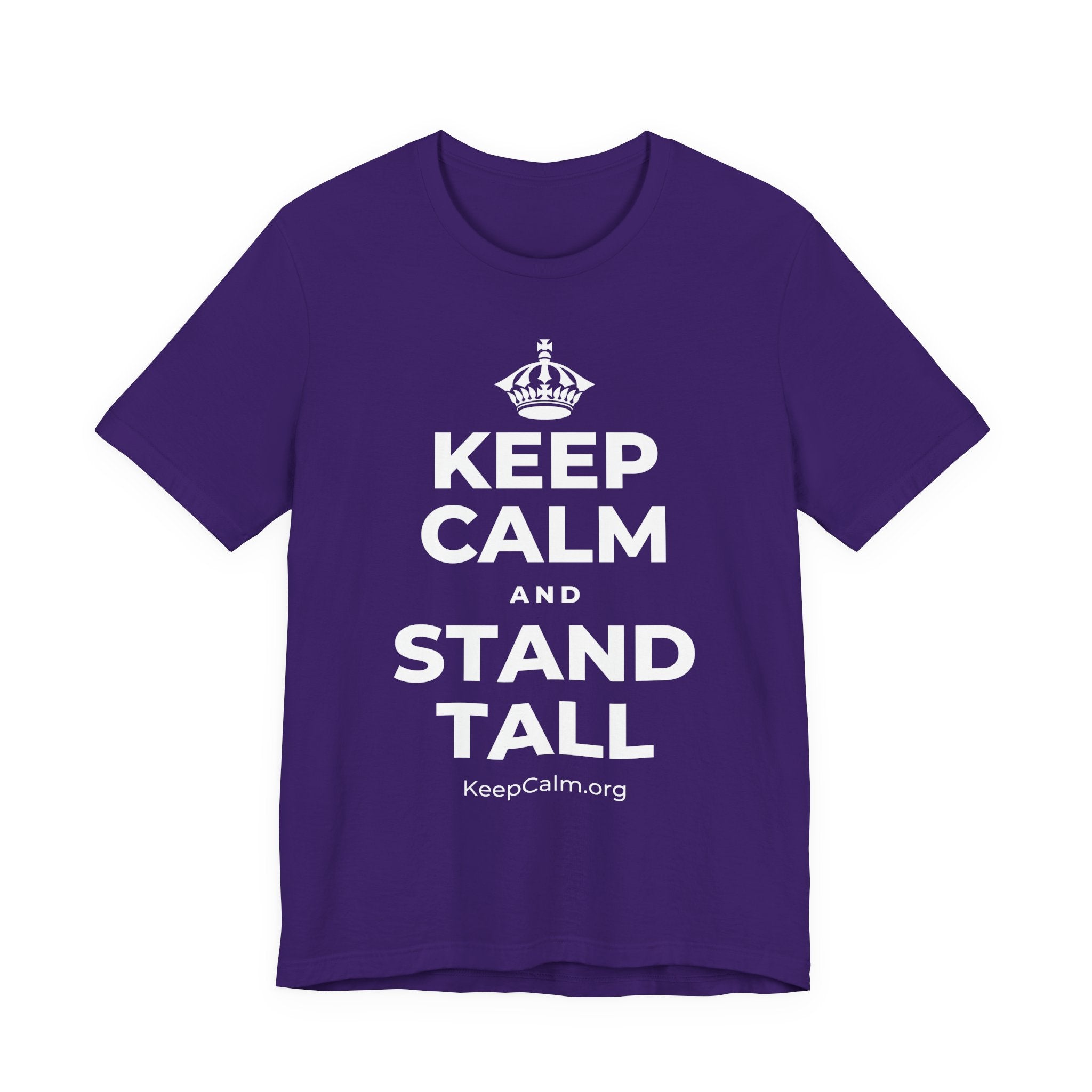 KEEP CALM AND STAND TALL T-Shirt (Soft Cream–Heather Mauve)