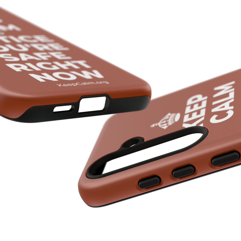 KEEP CALM AND NOTICE YOU'RE SAFE RIGHT NOW Phone Case