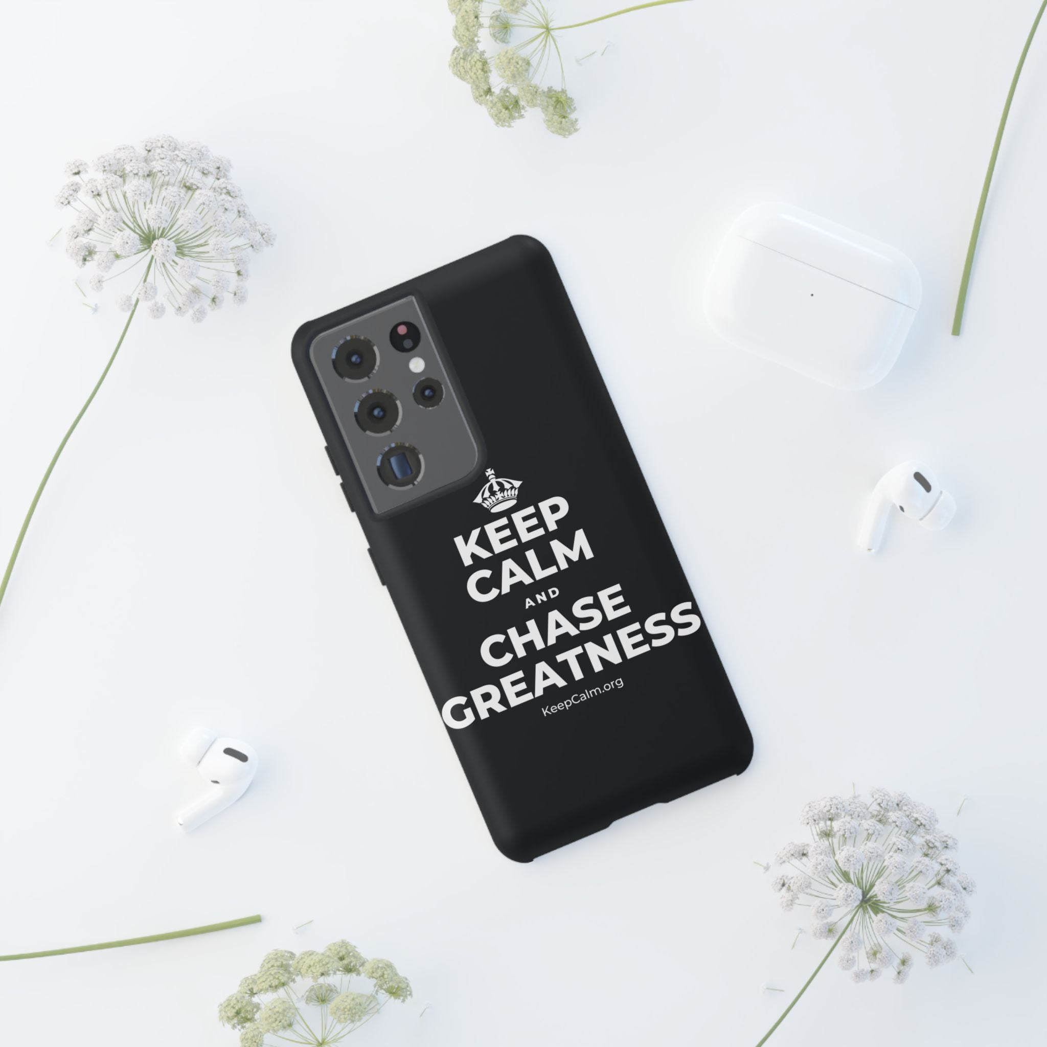 KEEP CALM AND CHASE GREATNESS Phone Case (Dark)