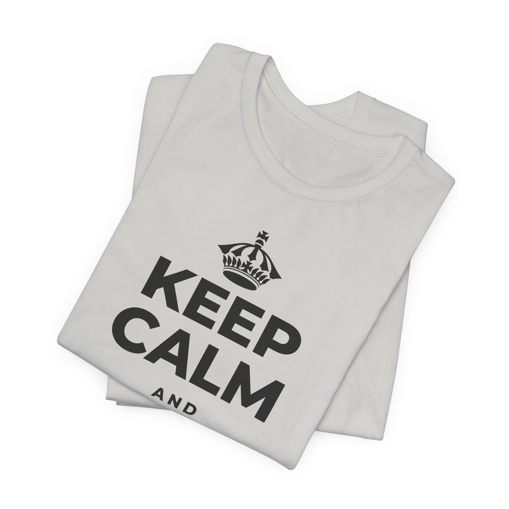 KEEP CALM AND PAY IT FORWARD T-Shirt (Baby Blue–Silver)