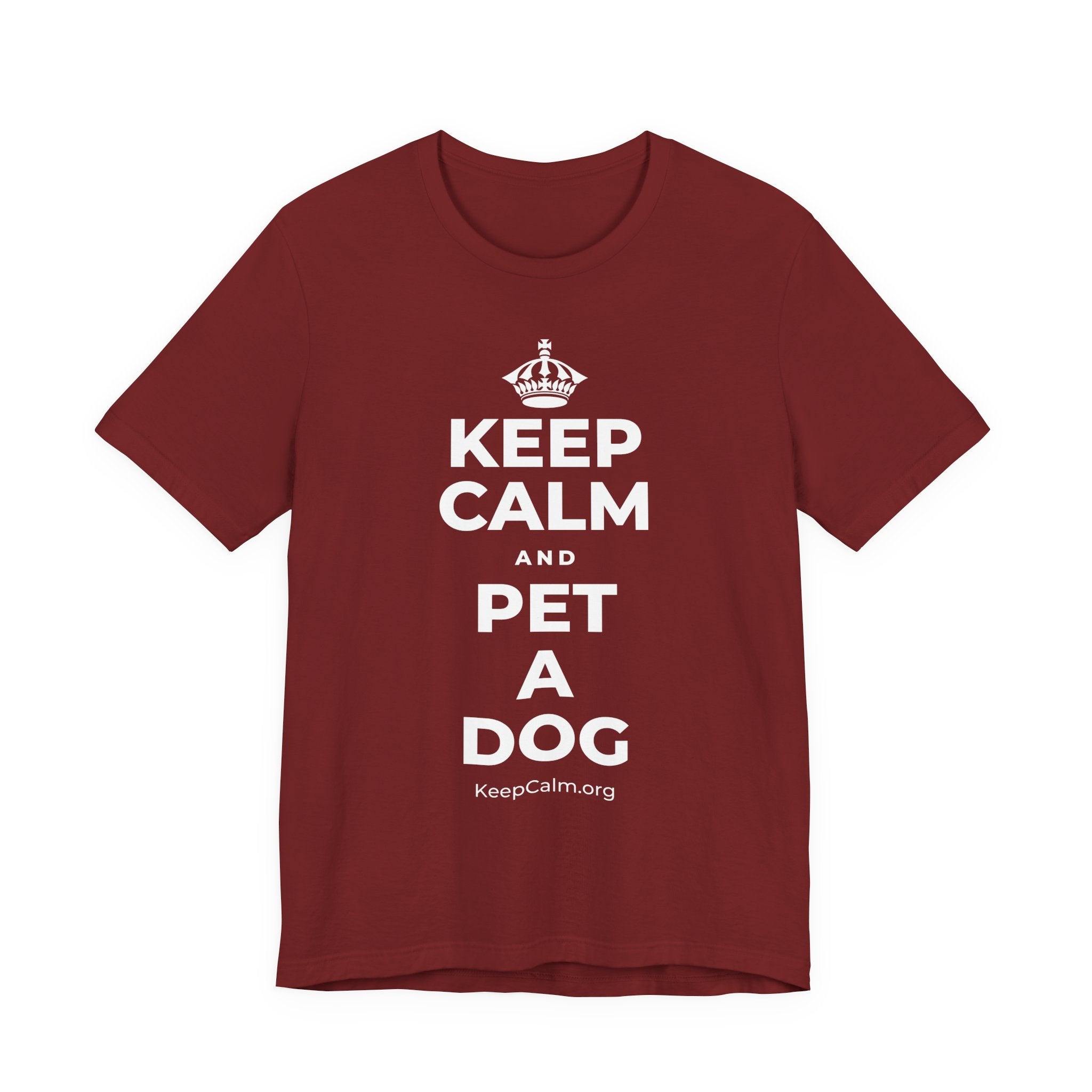 KEEP CALM AND PET A DOG T-Shirt (Baby Blue–Silver)