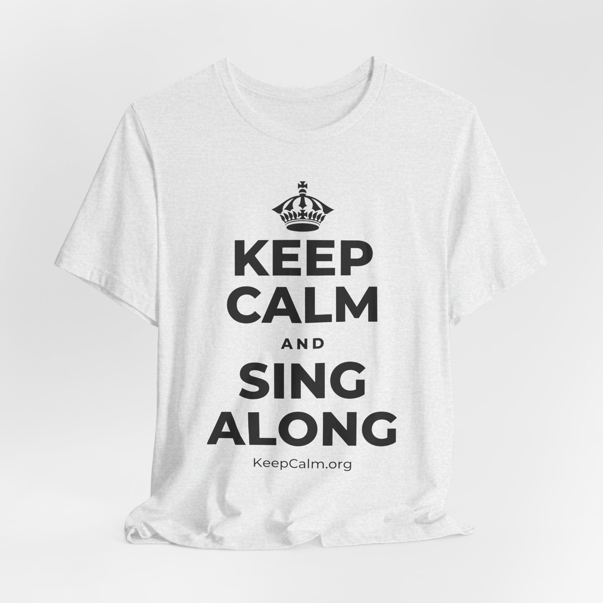 KEEP CALM AND SING ALONG T-Shirt (Soft Cream–Heather Mauve)