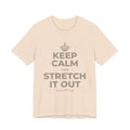 KEEP CALM AND STRETCH IT OUT T-Shirt (Soft Cream–Heather Mauve)