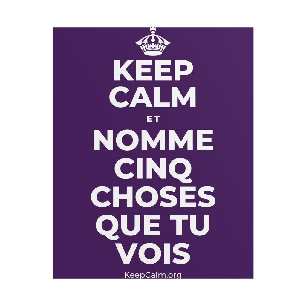 KEEP CALM ET NOMME CINQ CHOSES QUE TU VOIS Poster