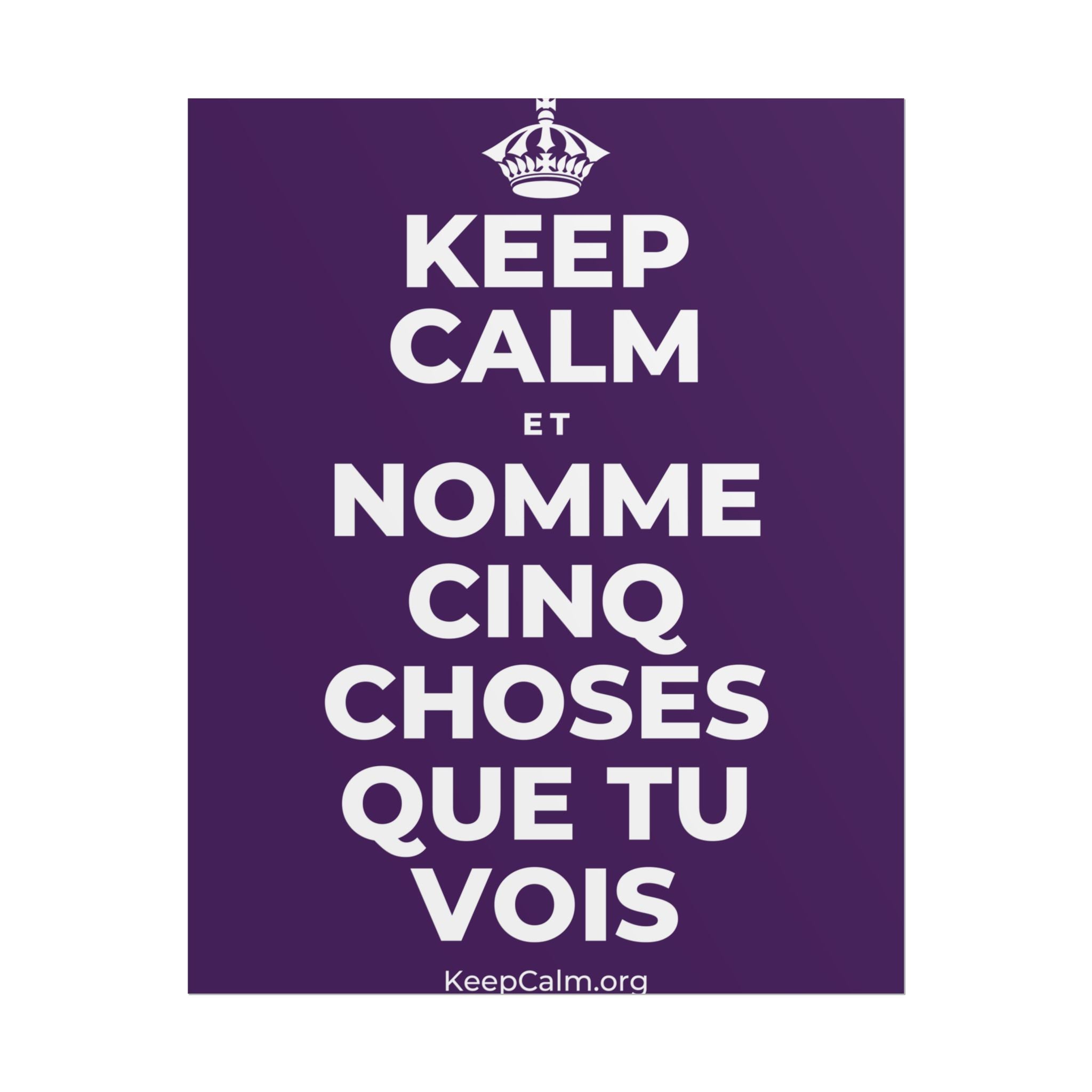 KEEP CALM ET NOMME CINQ CHOSES QUE TU VOIS Poster