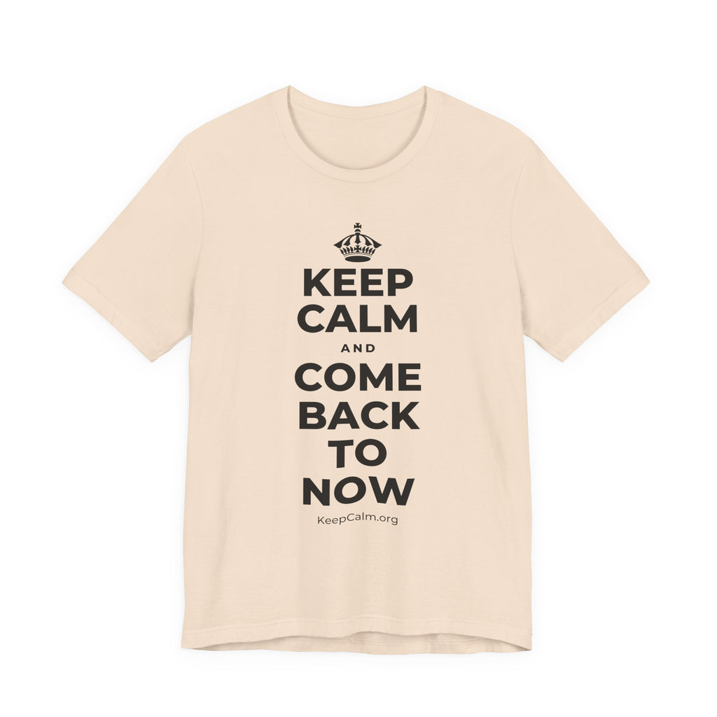 KEEP CALM AND COME BACK TO NOW T-Shirt (Soft Cream–Heather Mauve)