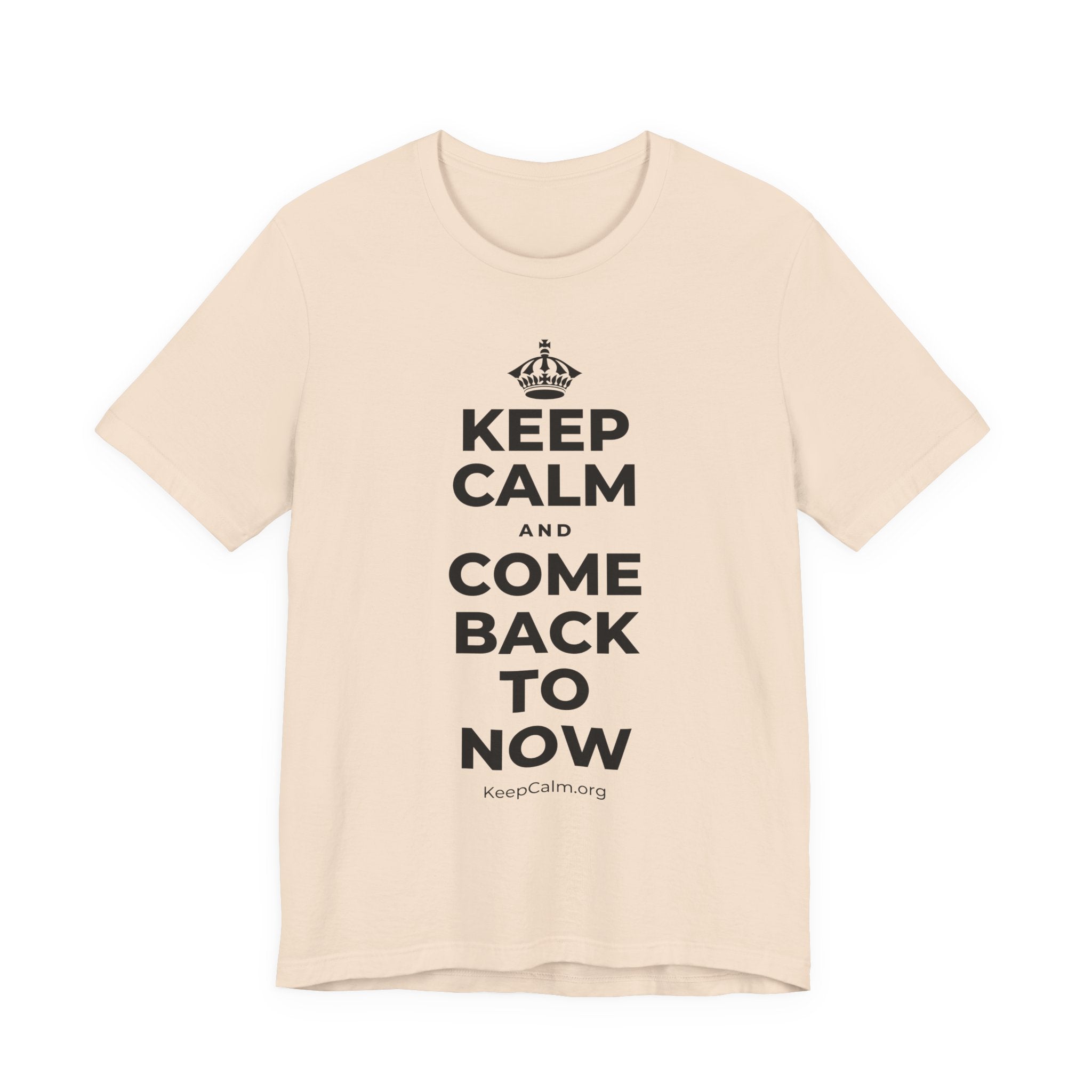 KEEP CALM AND COME BACK TO NOW T-Shirt (Soft Cream–Heather Mauve)