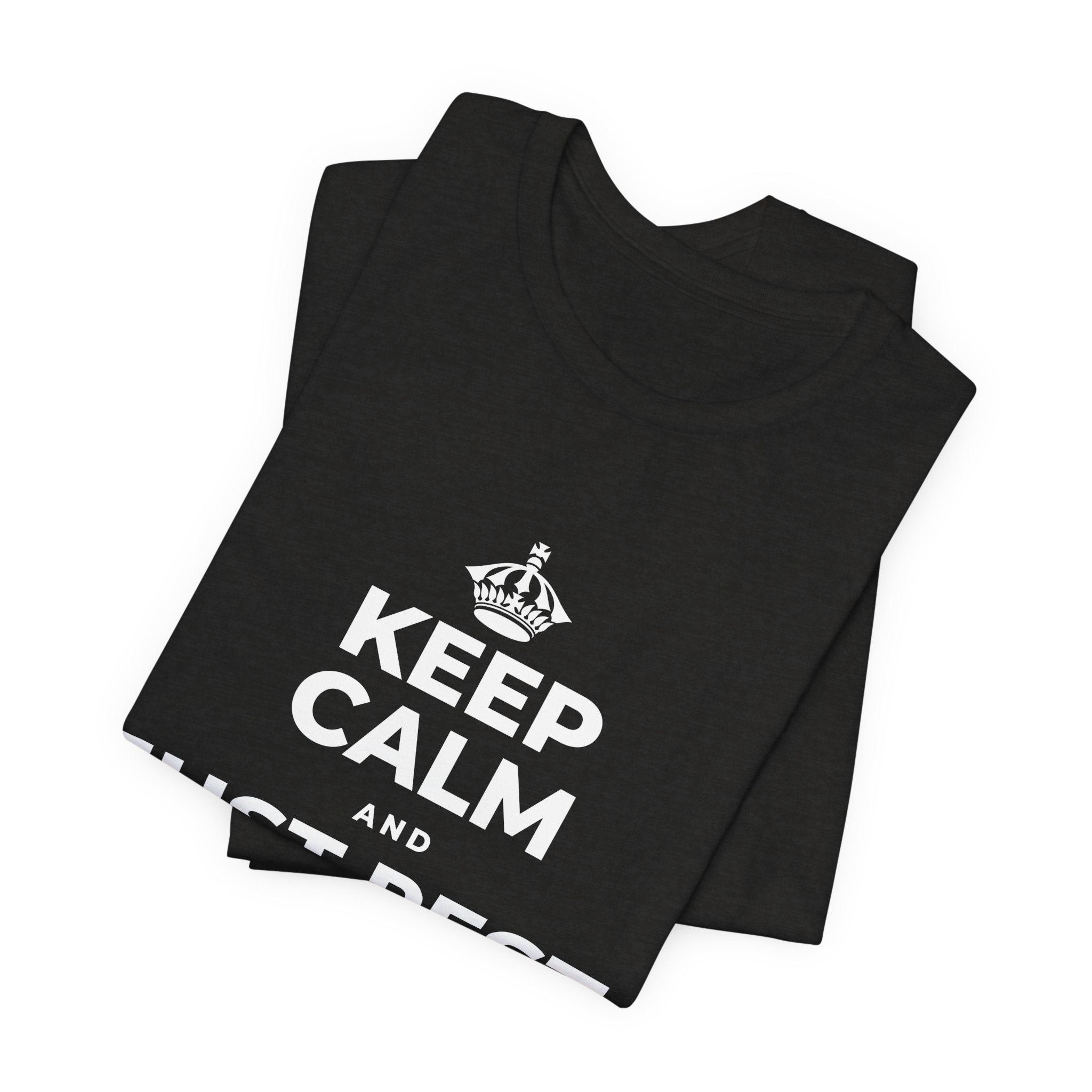 KEEP CALM AND JUST REST, THAT COUNTS T-Shirt (Soft Cream–Heather Mauve)