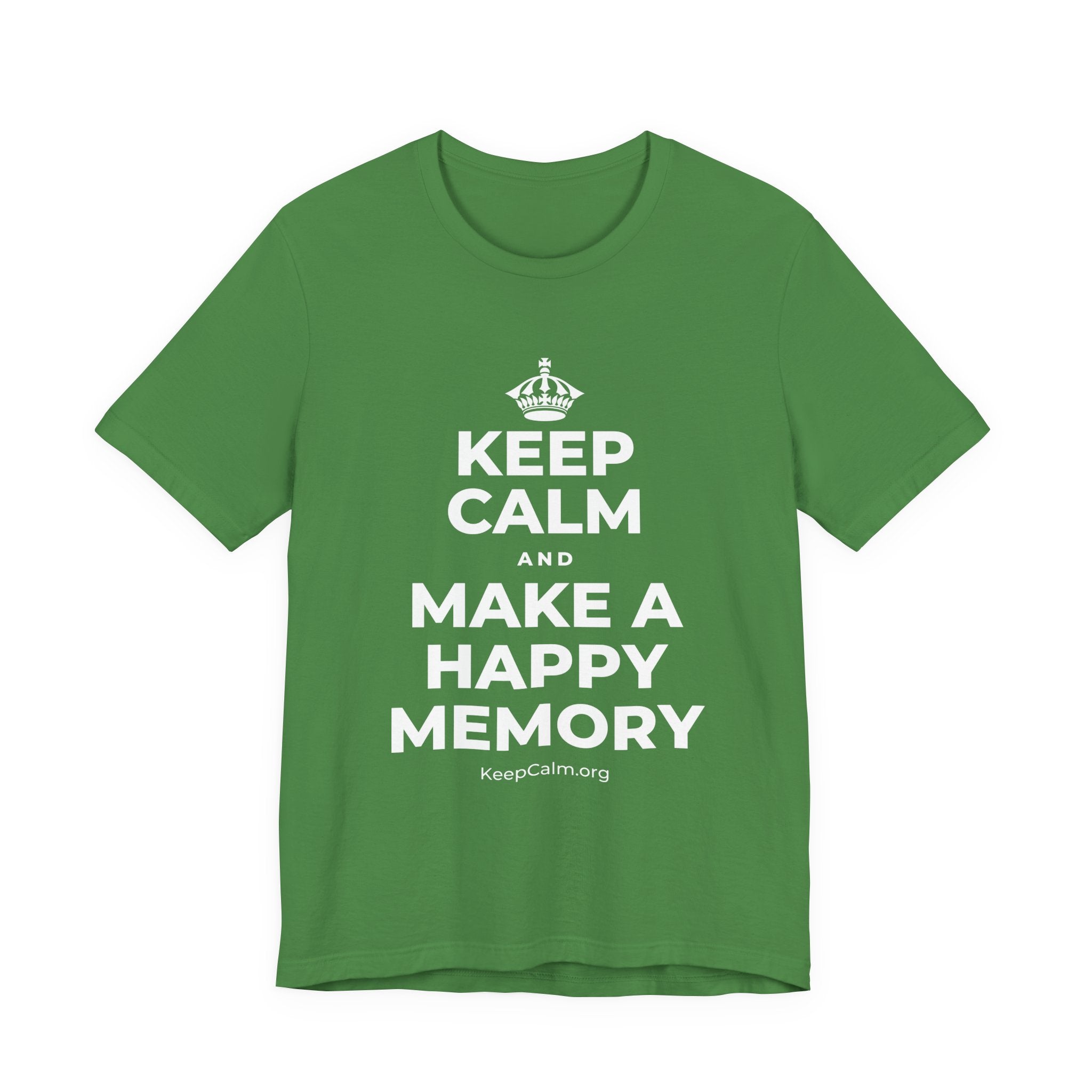 KEEP CALM AND MAKE A HAPPY MEMORY T-Shirt (Baby Blue–Silver)