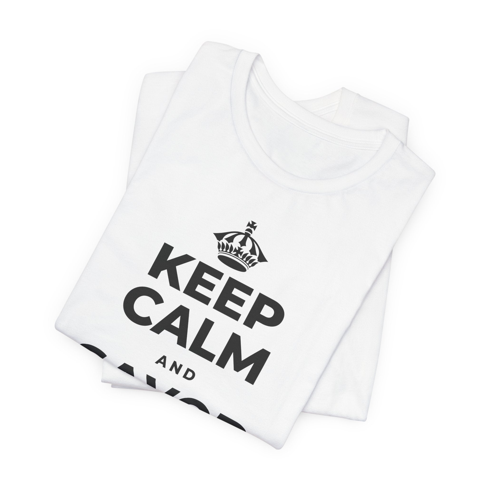 KEEP CALM AND SAVOR THE SIMPLE T-Shirt (White–Asphalt)