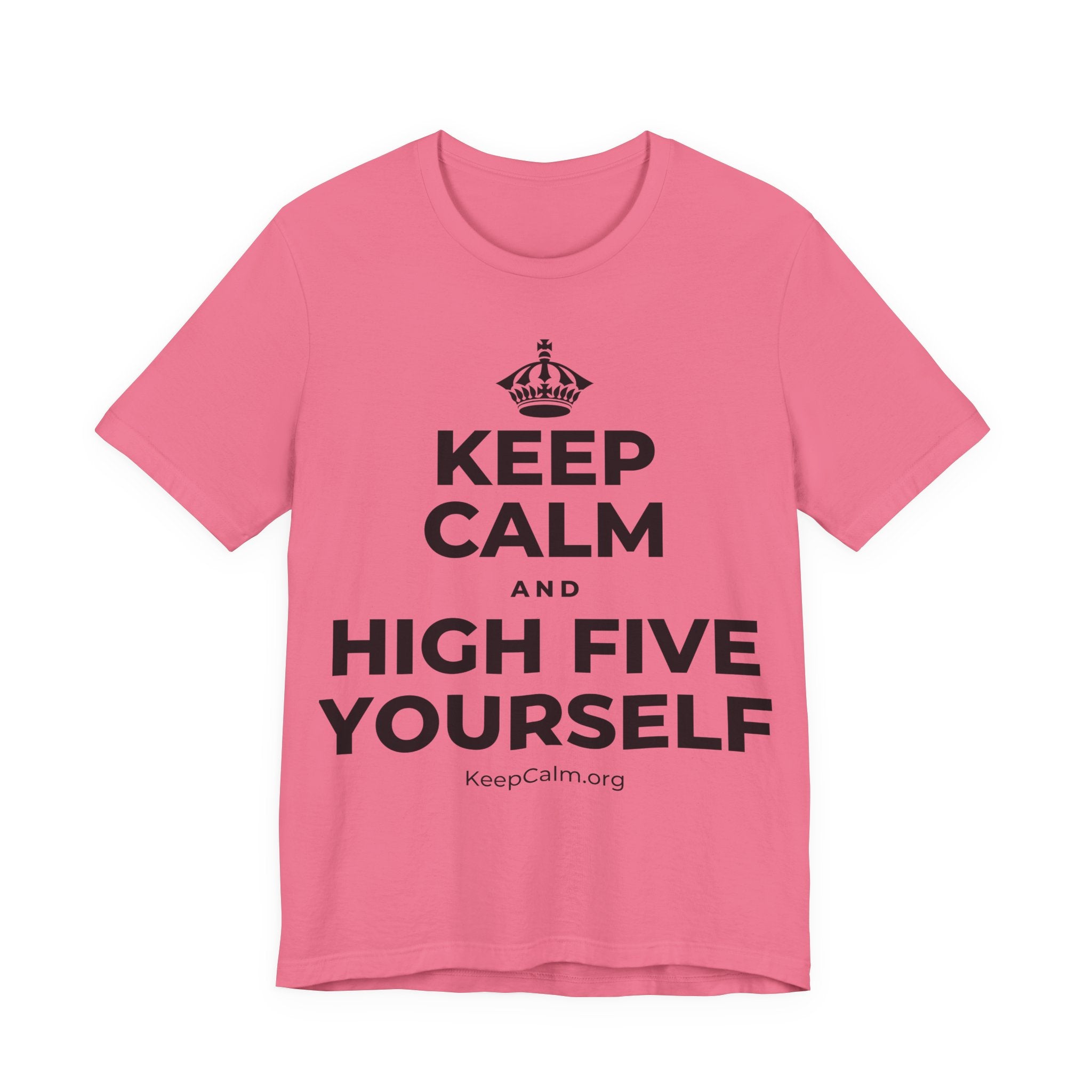 KEEP CALM AND HIGH FIVE YOURSELF T-Shirt (Military Green–Autumn)