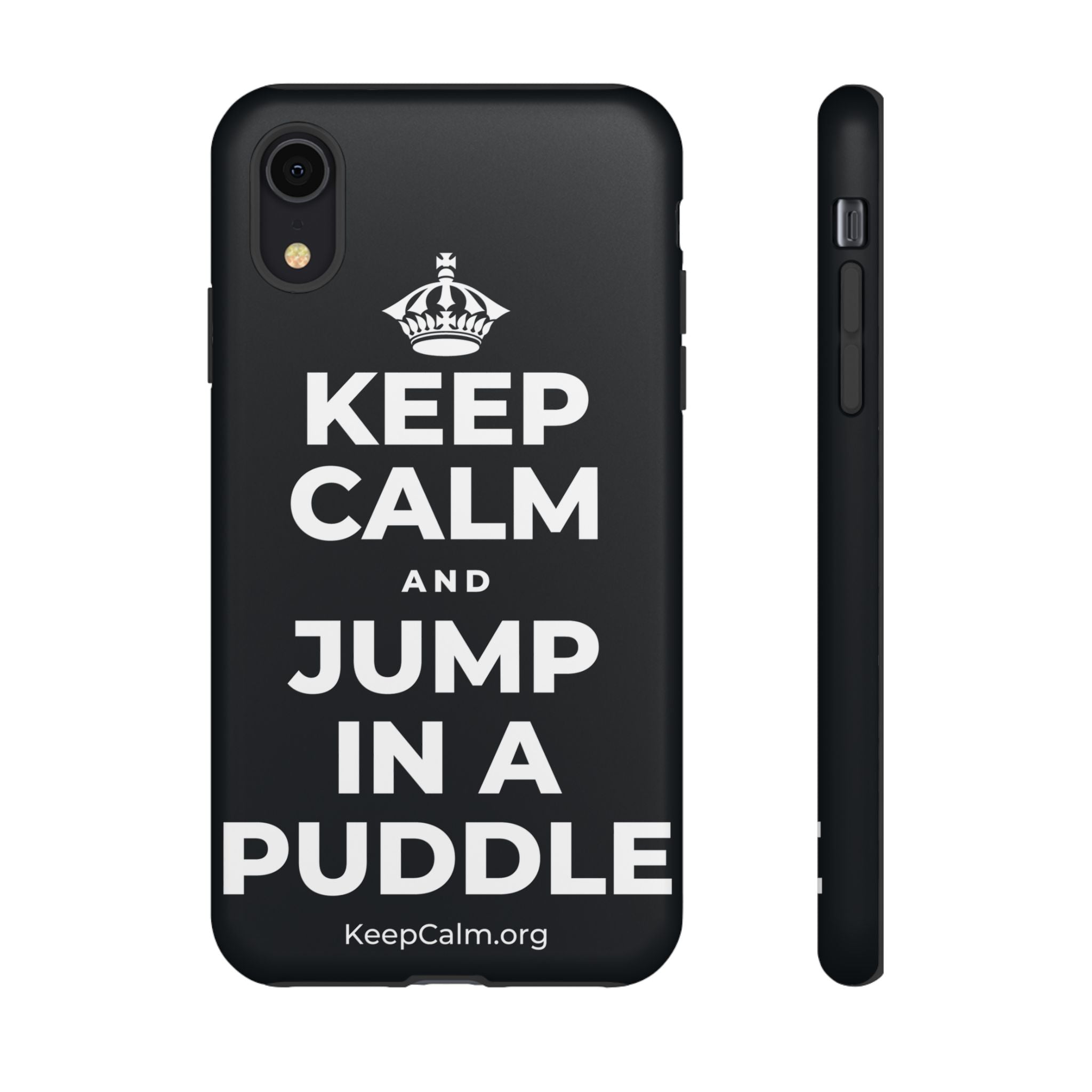 KEEP CALM AND JUMP IN A PUDDLE Phone Case (Dark)