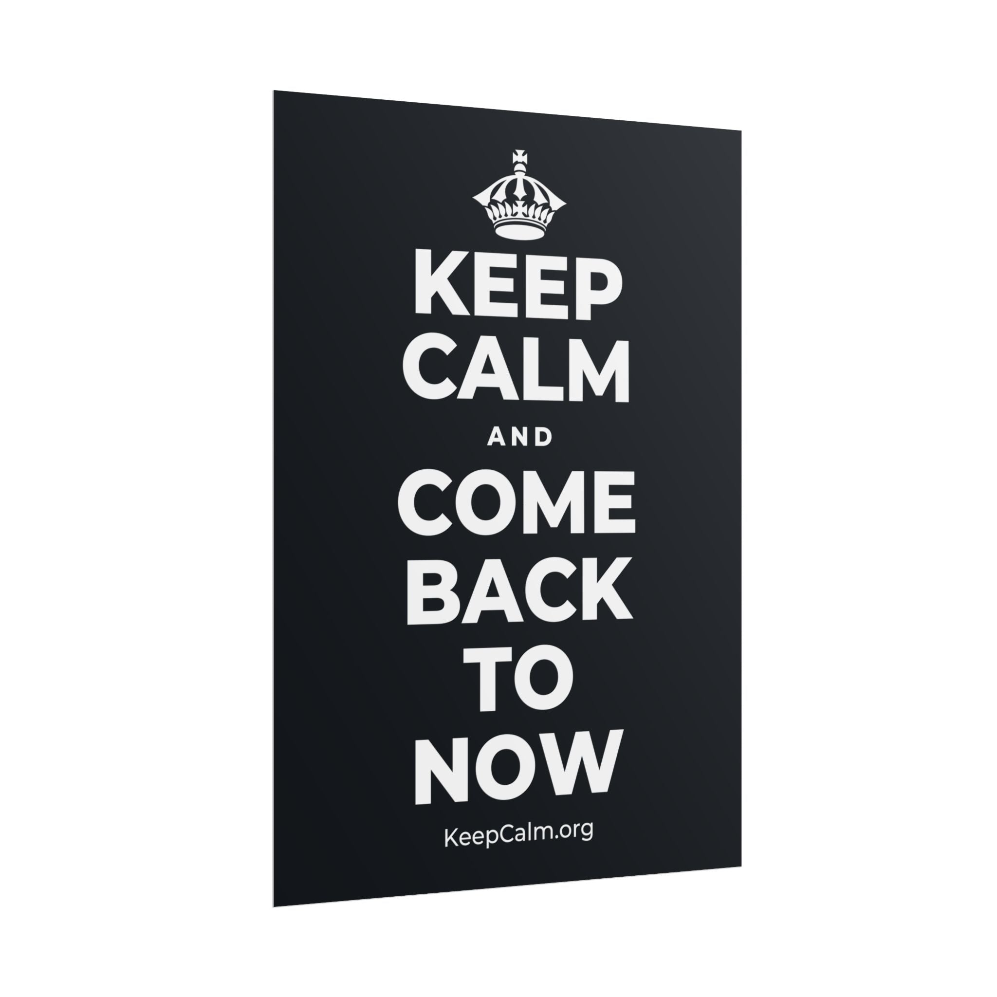 KEEP CALM AND COME BACK TO NOW Poster (Dark)