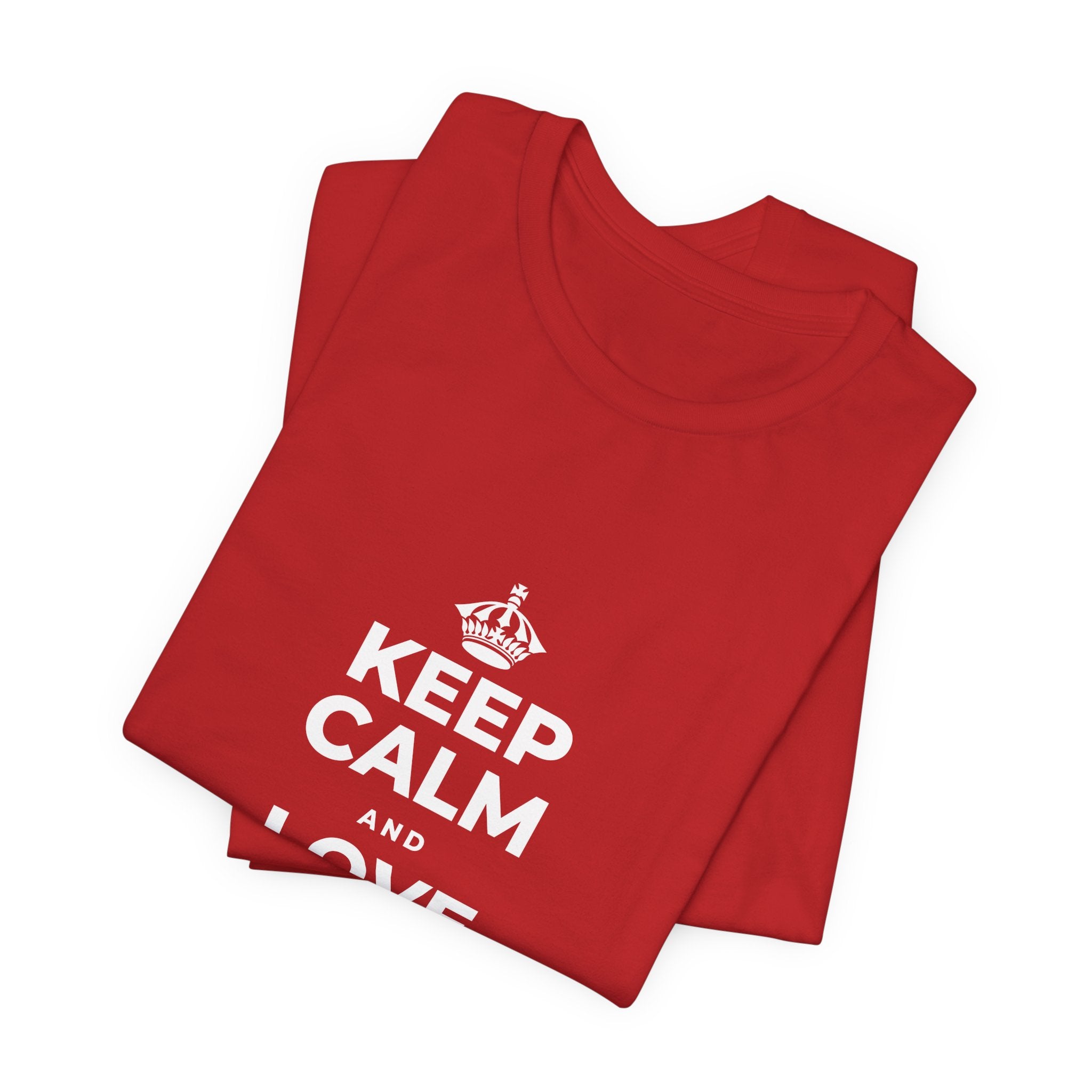 KEEP CALM AND LOVE WITHOUT POSSESSION T-Shirt (White–Asphalt)