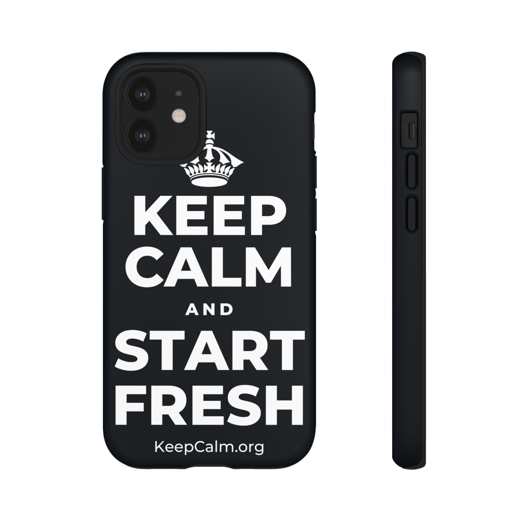 KEEP CALM AND START FRESH Phone Case (Dark)