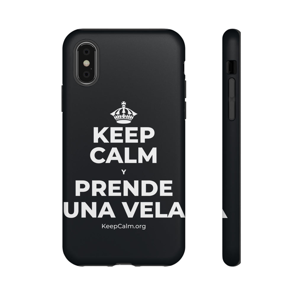 KEEP CALM Y PRENDE UNA VELA Phone Case (Dark)