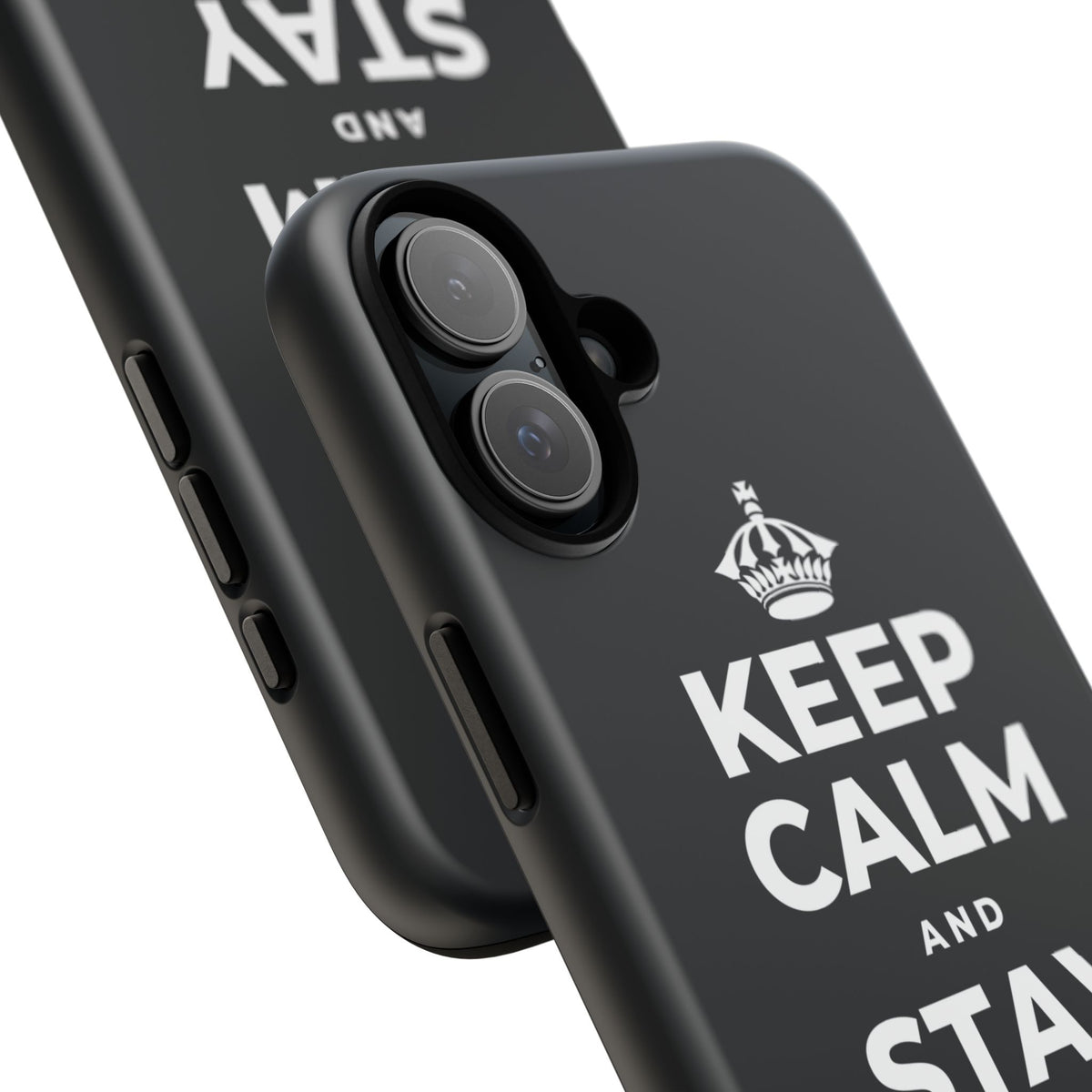 KEEP CALM AND STAY RIGHT HERE Phone Case (Dark)