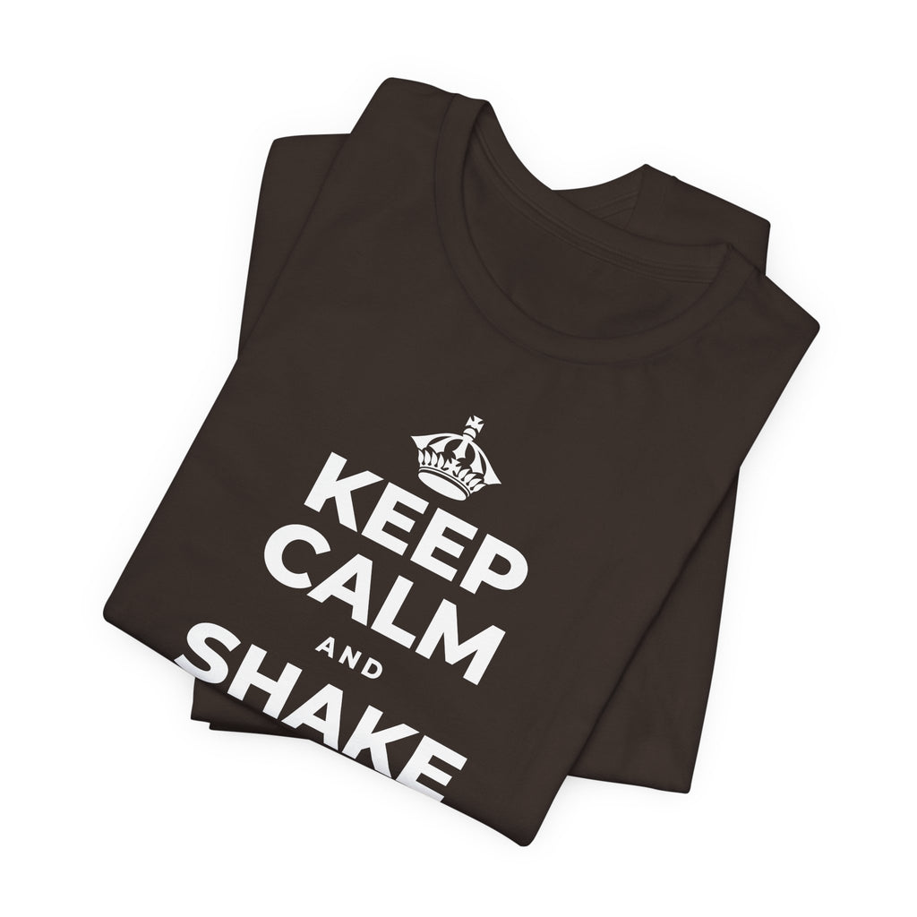 KEEP CALM AND SHAKE OFF THE WINTER T-Shirt (Soft Cream–Heather Mauve)