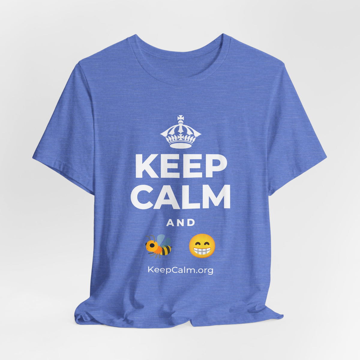 KEEP CALM AND BEE HAPPY T-Shirt (Soft Cream–Heather Mauve)