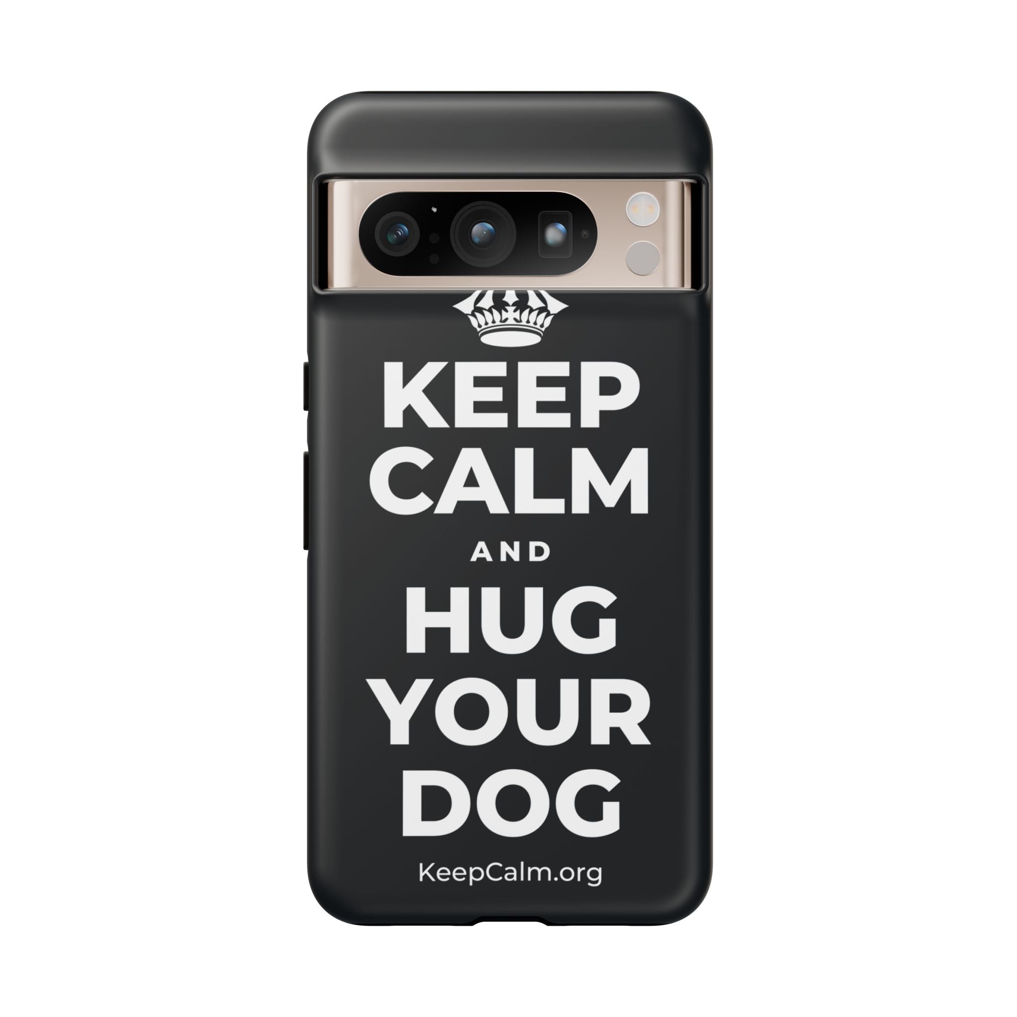 KEEP CALM AND HUG YOUR DOG Phone Case (Dark)