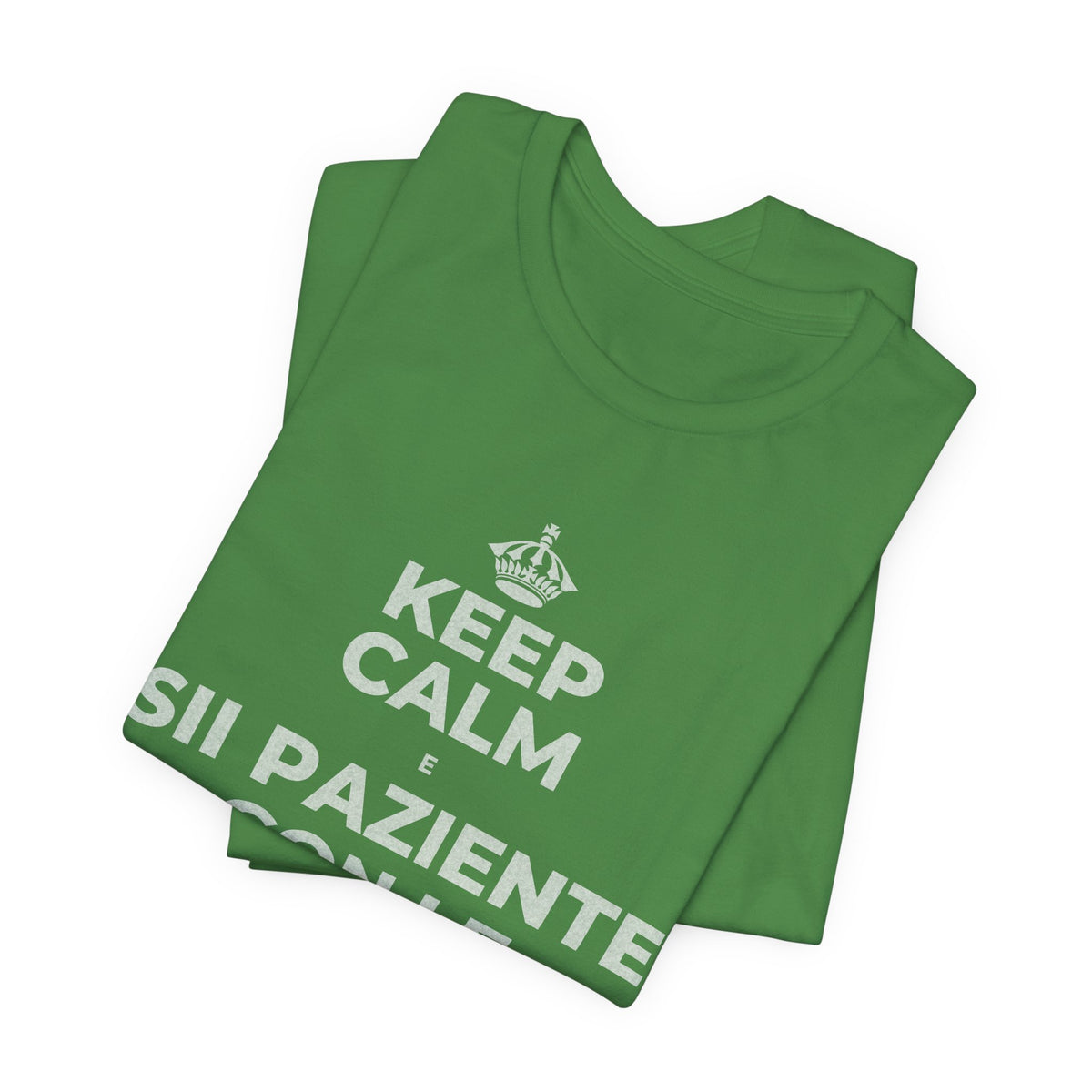 KEEP CALM E SII PAZIENTE CON LE NUOVE ABITUDINI T-Shirt (Baby Blue–Silver)