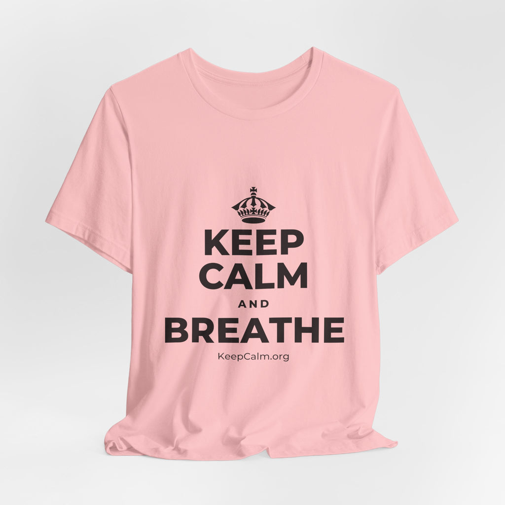 KEEP CALM AND BREATHE T-Shirt (White–Asphalt)