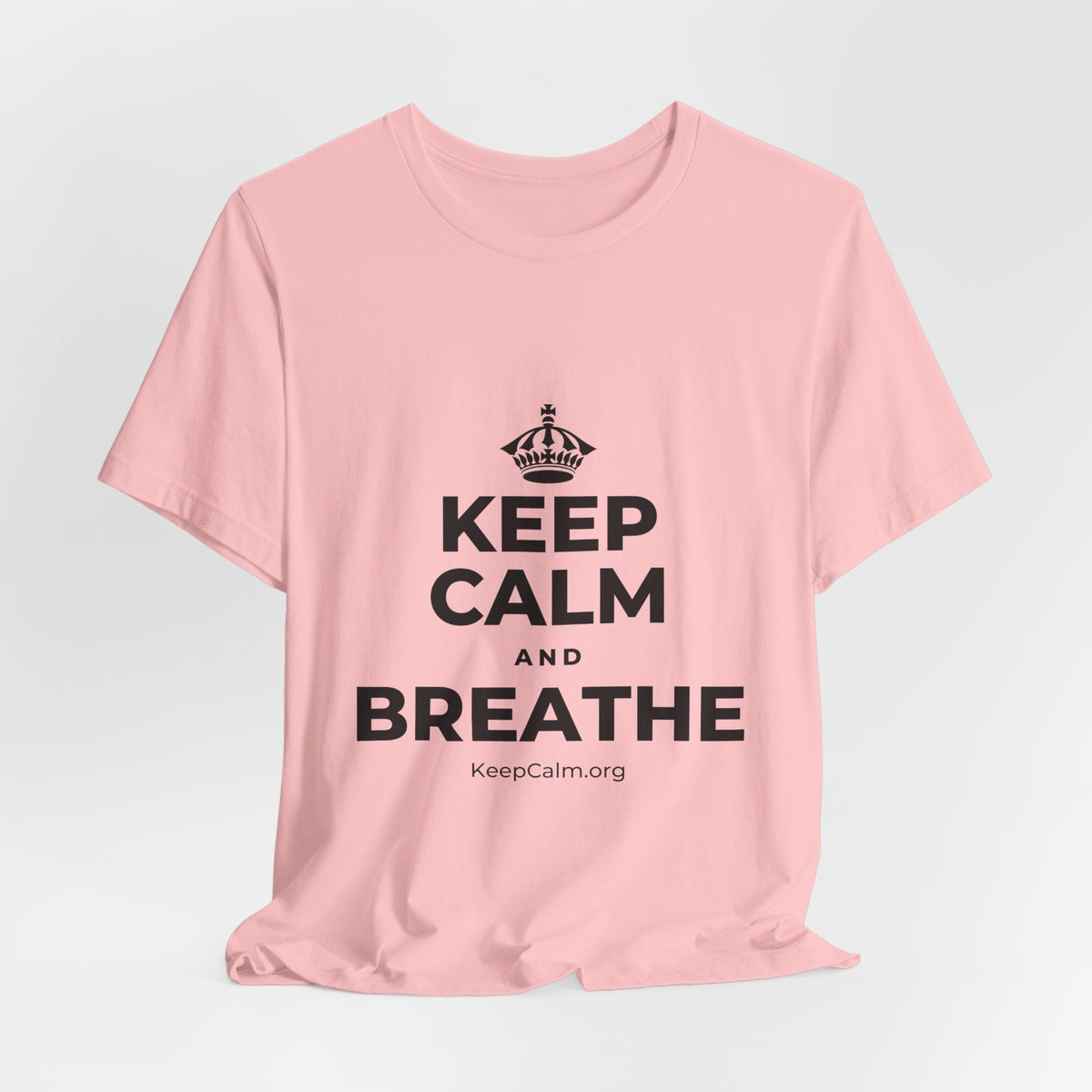 KEEP CALM AND BREATHE T-Shirt (White–Asphalt)