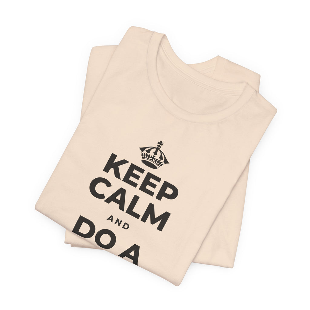 KEEP CALM AND DO A HAPPY LITTLE DANCE T-Shirt (Soft Cream–Heather Mauve)