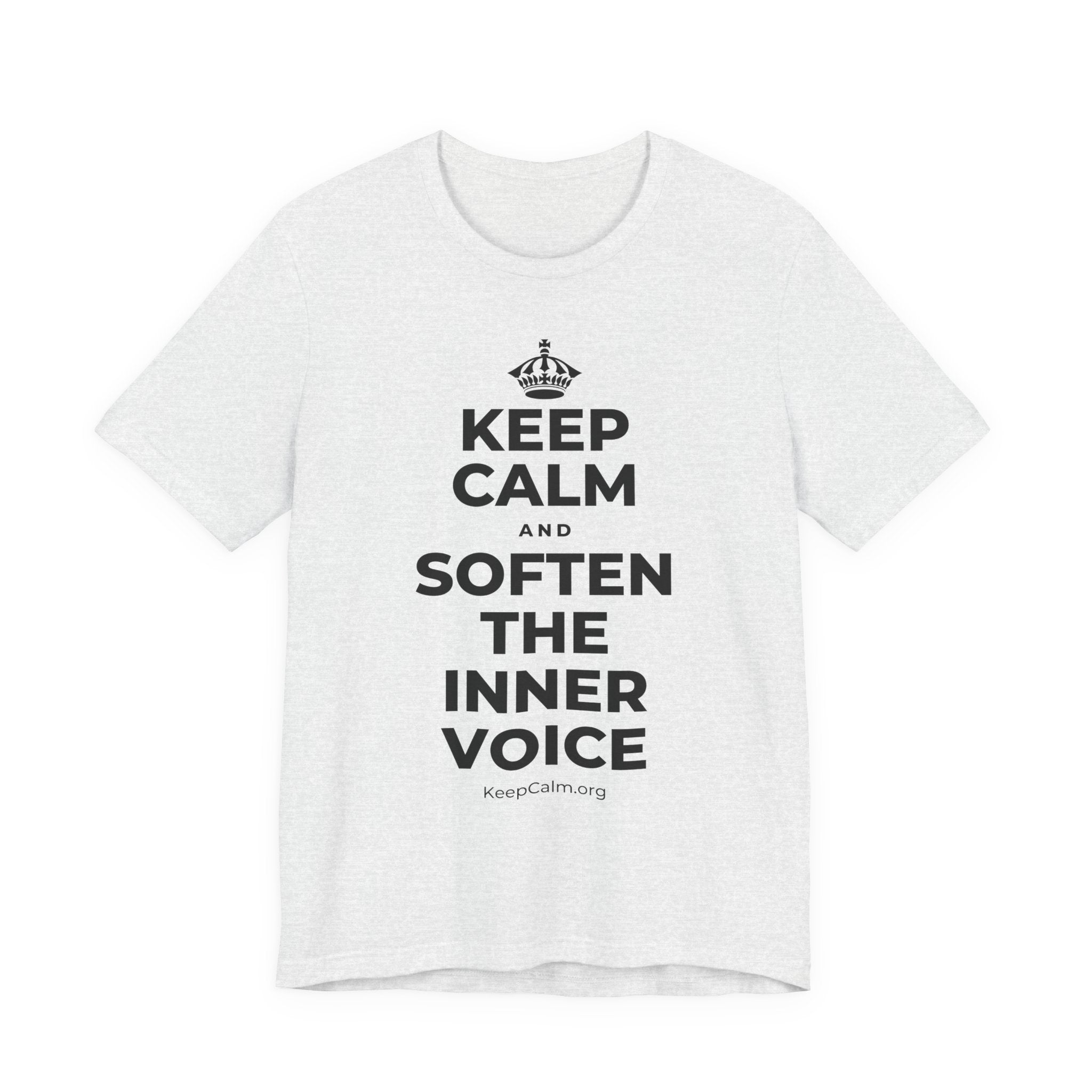 KEEP CALM AND SOFTEN THE INNER VOICE T-Shirt (Soft Cream–Heather Mauve)