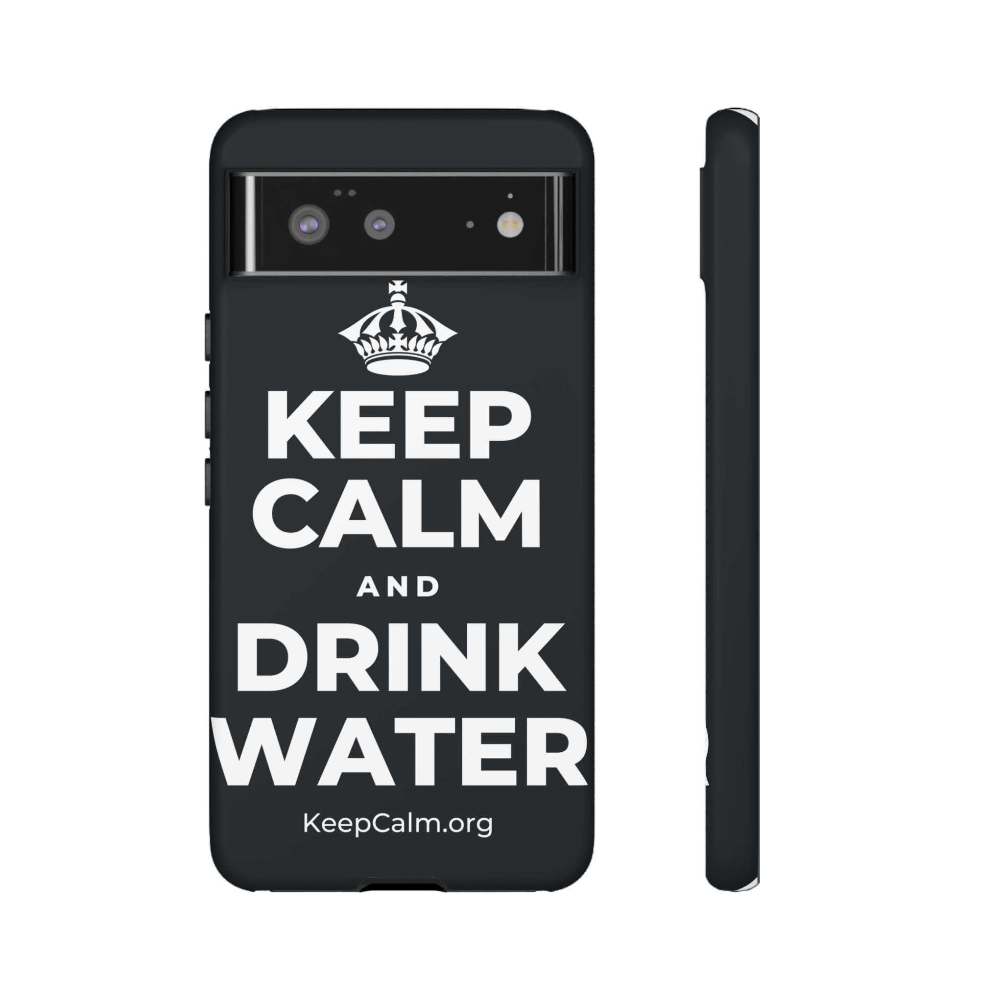 KEEP CALM AND DRINK WATER Phone Case (Dark)
