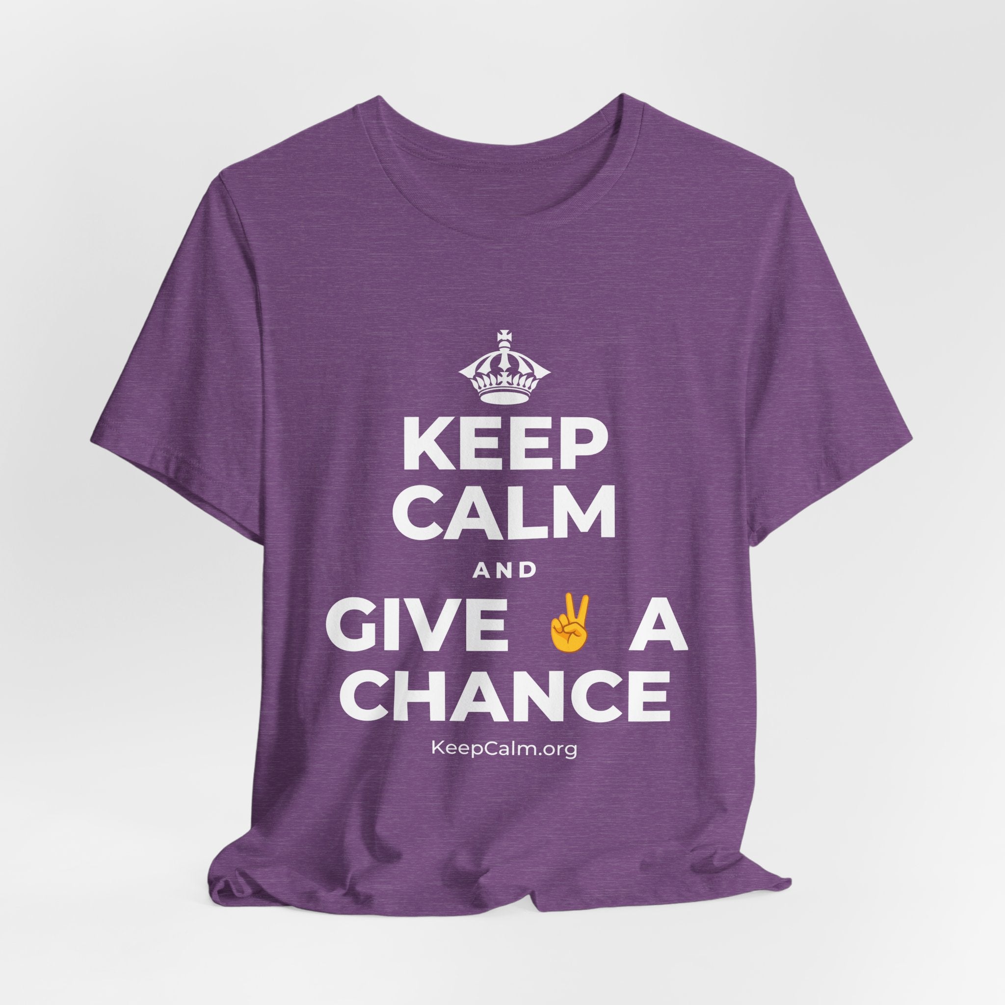 KEEP CALM AND GIVE ✌️ A CHANCE T-Shirt (Baby Blue–Silver)
