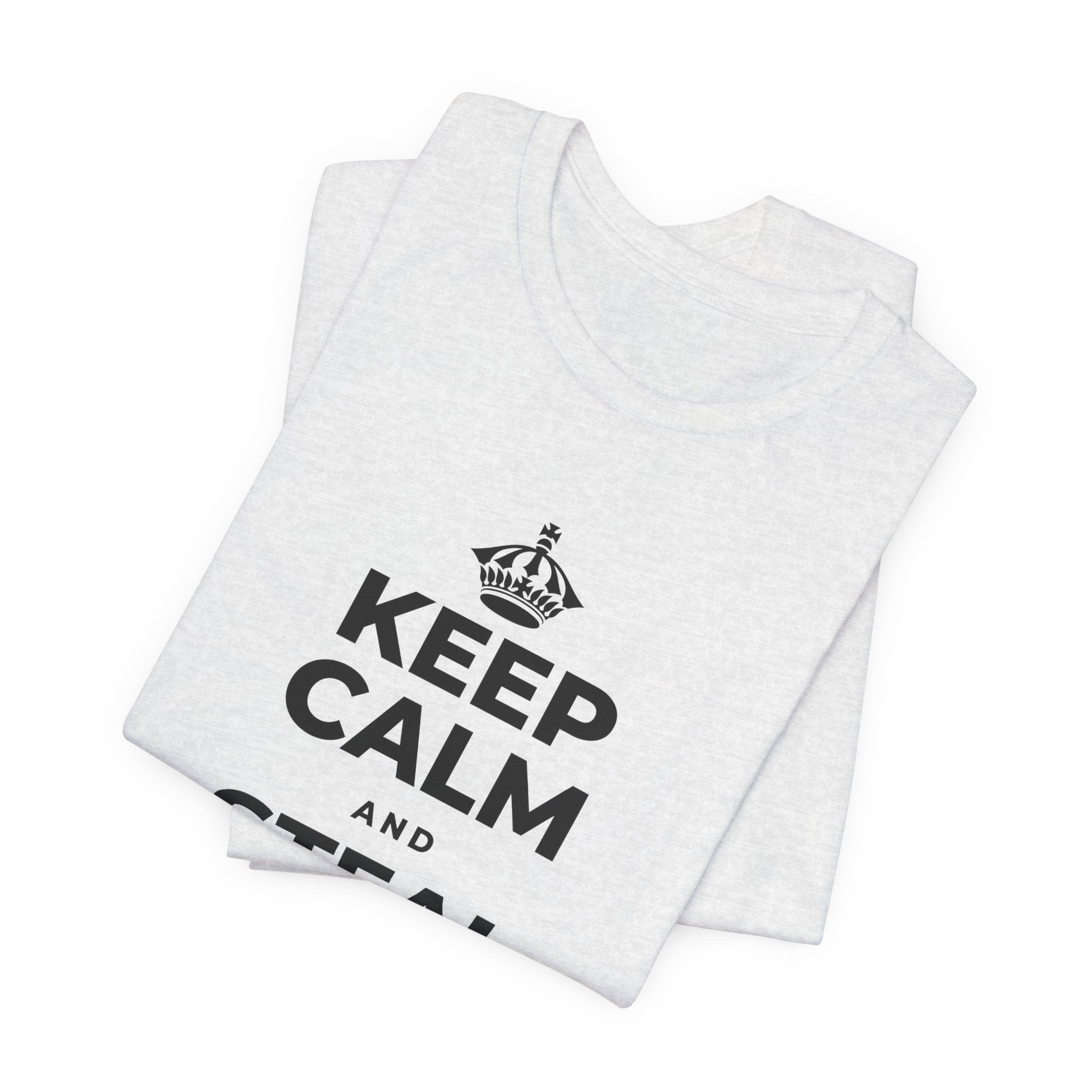 KEEP CALM AND STEAL THE SHOW T-Shirt (Soft Cream–Heather Mauve)