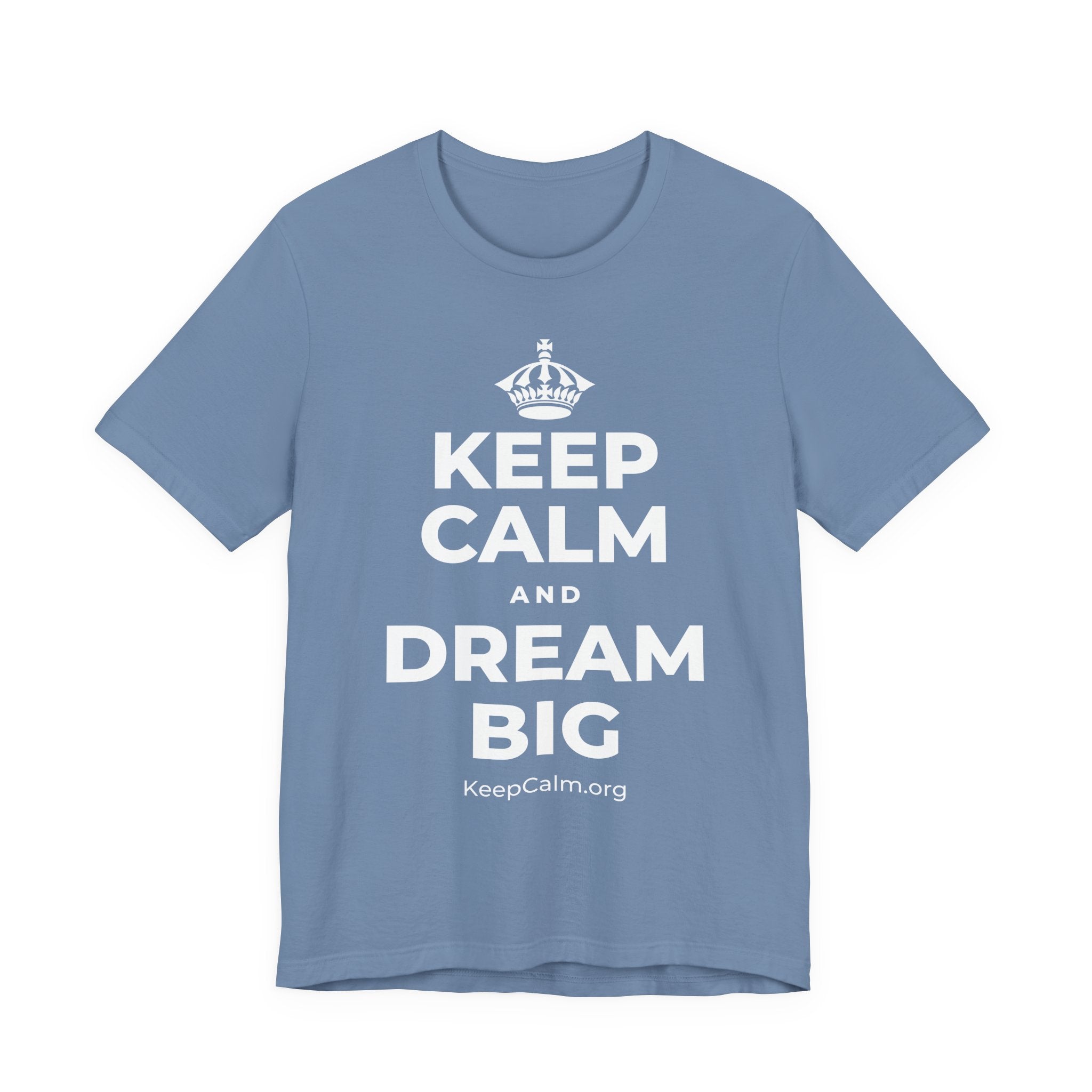 KEEP CALM AND DREAM BIG T-Shirt (Soft Cream–Heather Mauve)